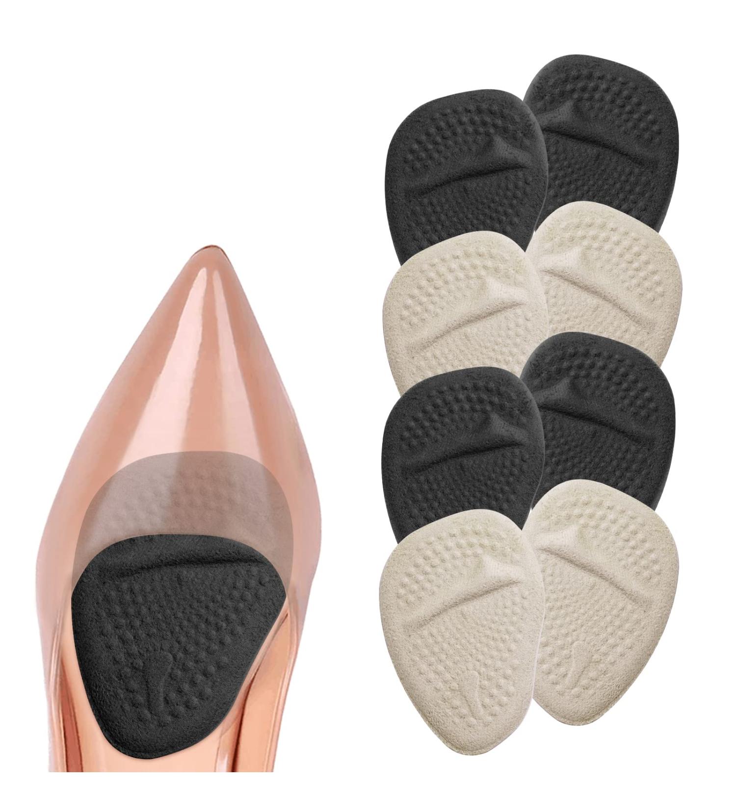 Uraqt FuSpolster Pads - 4 Pairs Silicone Forefoot Gel Inserts | Anti-Slip High Heels Shoe Pads & Protection (Black & Gray) - Buy Online on GoSupps.com