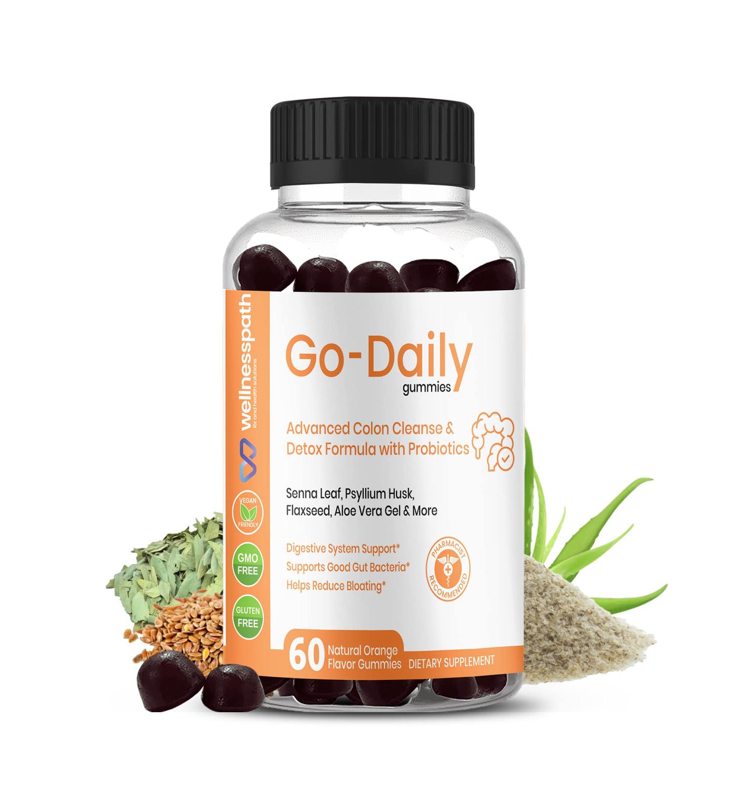 Go-Daily Probiotic Colon Cleanse Gummies for Optimal Gut Health - 60 Count - Buy Online on GoSupps.com