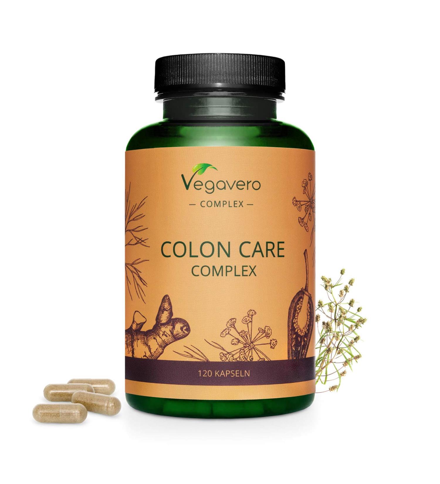 Colon Cleanse Vegavero | 60-Day Natural Intestinal Treatment | Vegan No Additives | Relief for Constipation & Flatulence | 120 Capsules with Psyllium Lactic Acid Bacteria Ginger & Galgant - Buy Online on GoSupps.com