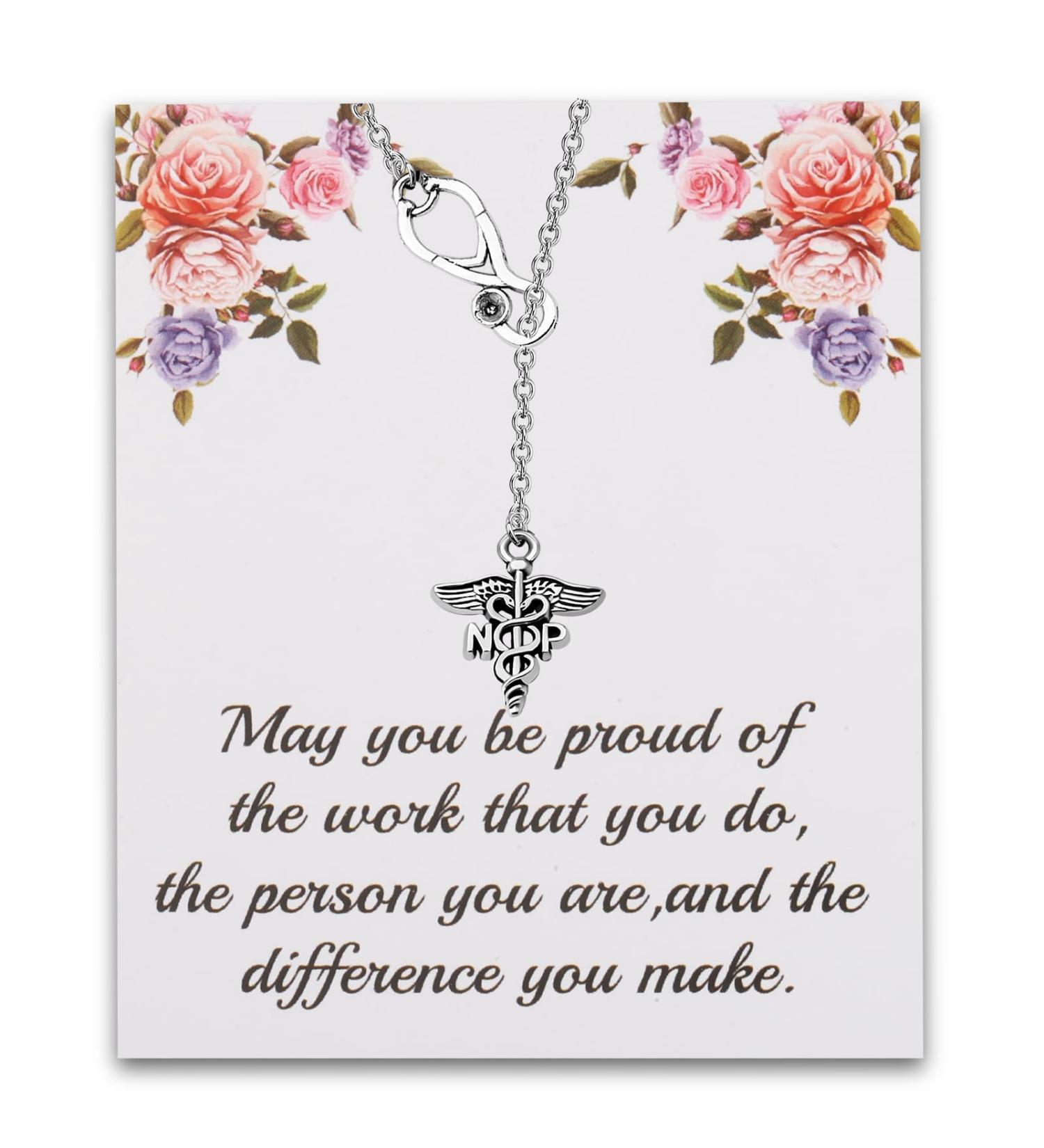 PLITI Nurse Practitioner Gift - Stethoscope Necklace for NP Nurses | Celebrate Their Dedication - Buy Online on GoSupps.com