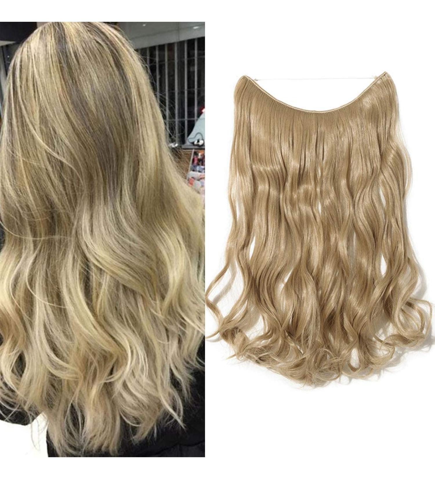 Buy Invisible Crown Wire Hair Extensions - 50cm Wavy Ashblond Headband for Women | International Shipping - Buy Online on GoSupps.com