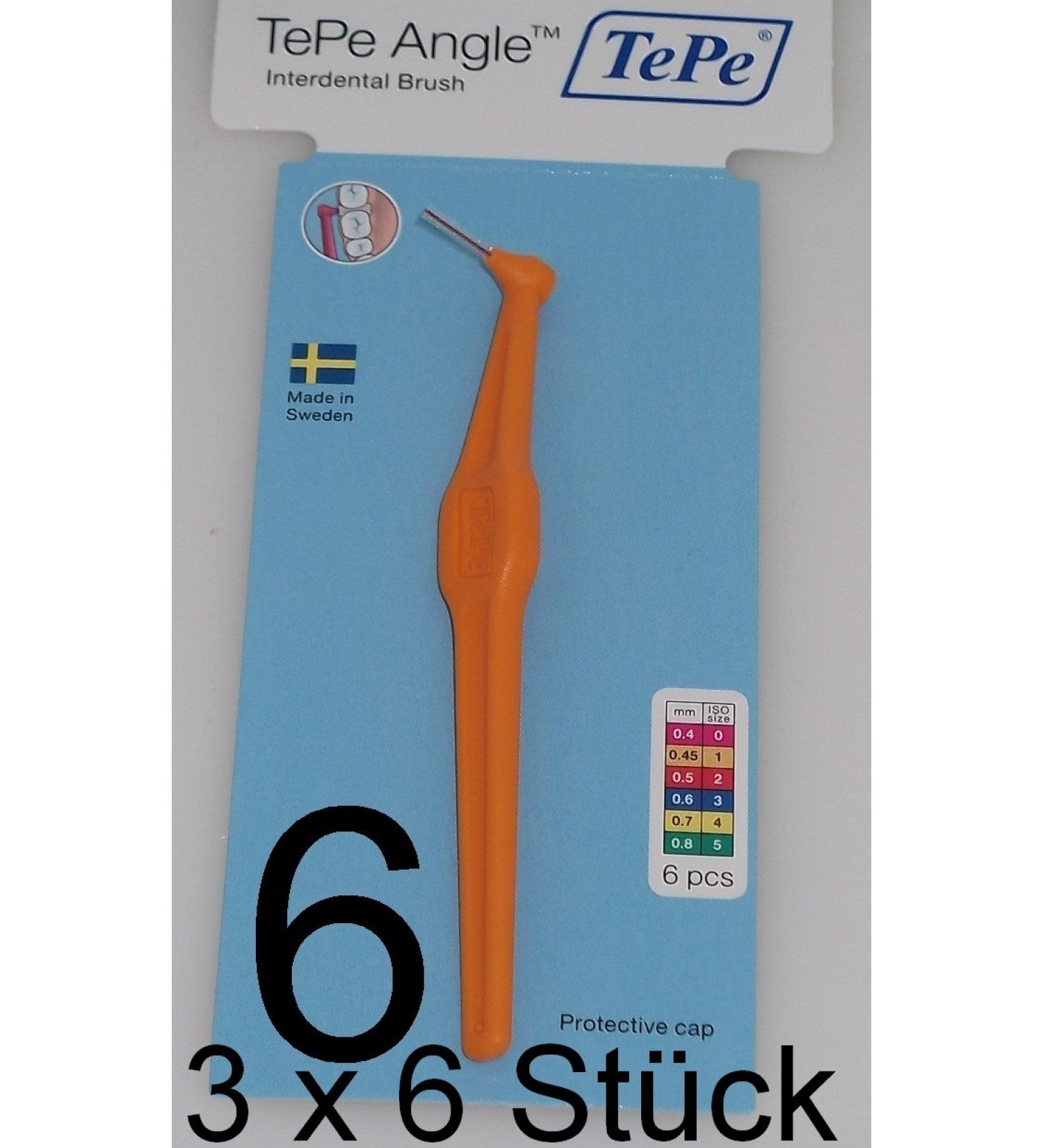 18 TePe Angle interdental brushes 0.45 mm orange
