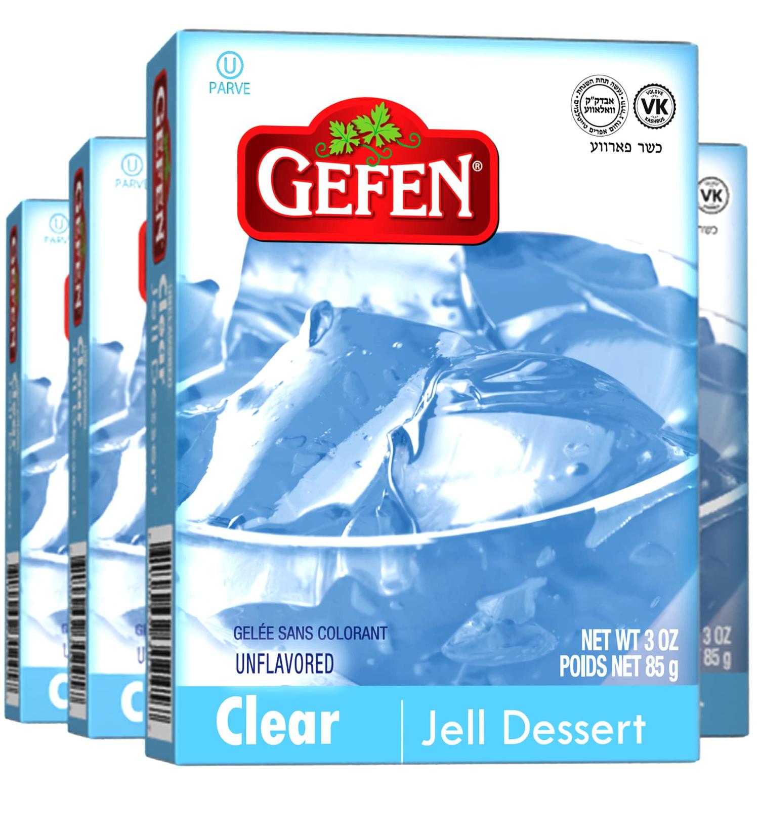 Gefen Clear Unflavored Gelatin .3oz (4 Pack) - Vegan & Kosher for Passover - Buy Online on GoSupps.com