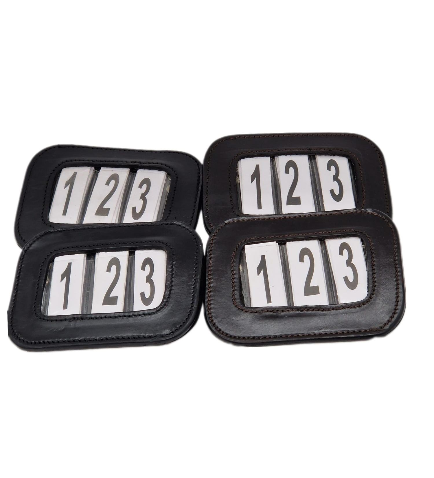 Buy Tysons Breeches Tournament Head Numbers Black & Brown Leather (2 Pieces) | High-Quality Equestrian Gear - Buy Online on GoSupps.com