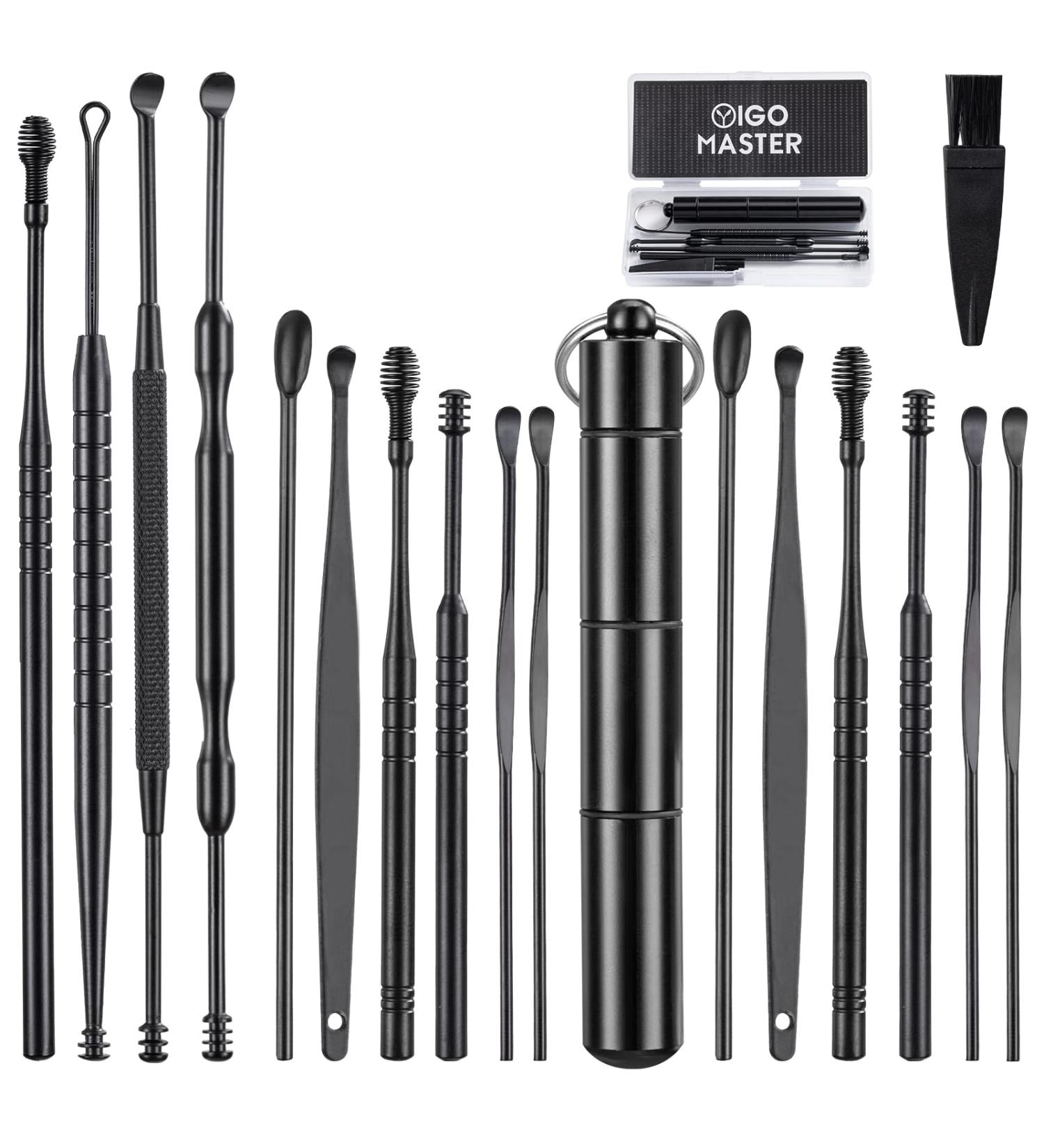 17 Pcs Stainless Steel Ear Wax Removal Tool Set with Cleaning Brush and Storage Box | Ear Cleaner Kit for Earwax Removal - Buy Online on GoSupps.com
