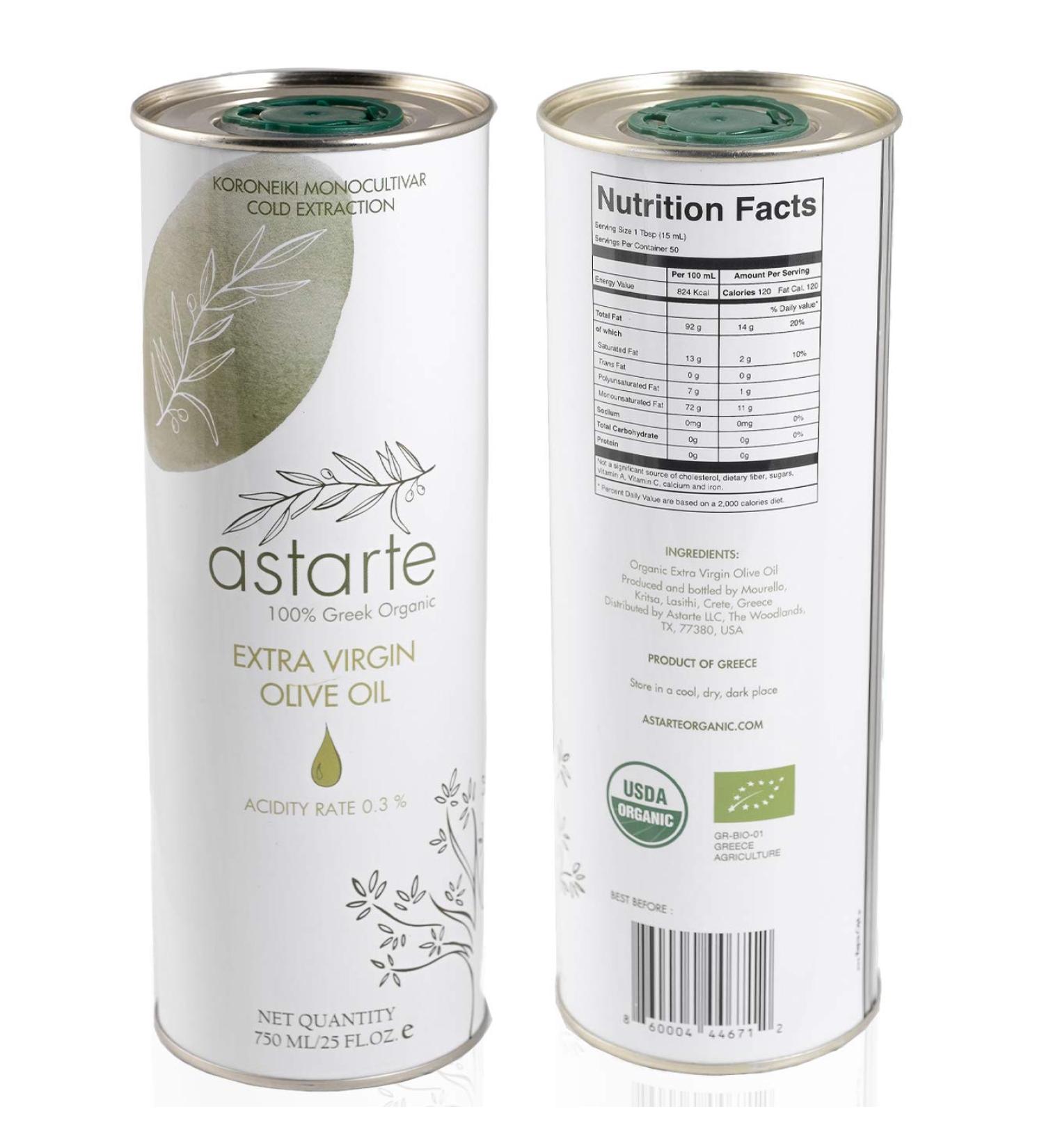 ASTARTE Premium Greek Organic Olive Oil Extra Virgin | NYIOOC22 Gold Medal Winner | High Polyphenols | Cold Pressed Unfiltered | Single Origin | Doctor Endorsed - Buy Online on GoSupps.com