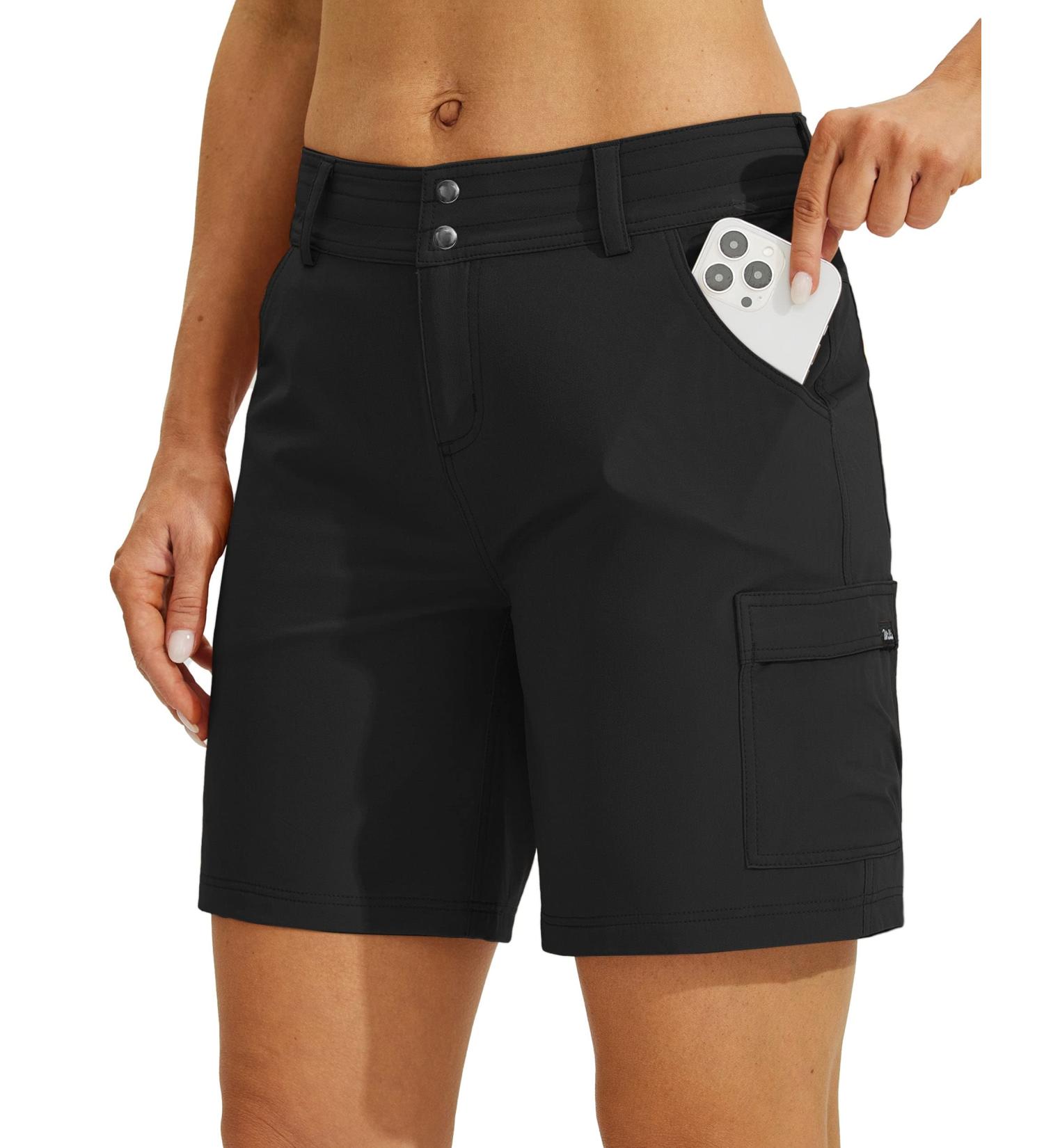 Willit Women's Golf Hiking Shorts - Cargo Quick Dry Athletic Shorts, Black, Size 12 - Buy Online on GoSupps.com