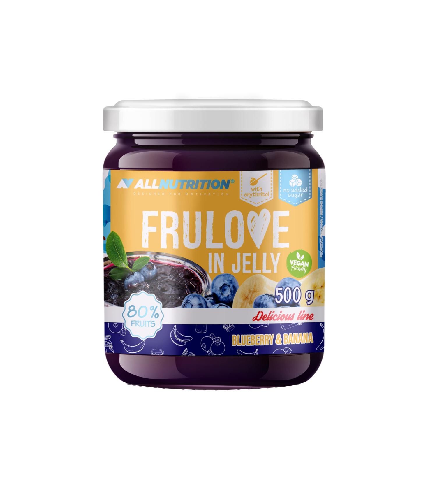 Frulove Sugar-Free Jam - Blueberry & Banana 500g | Low Carb Fruit Jelly Spread | Vegan Friendly | 80% Fruit Content - Buy Online on GoSupps.com