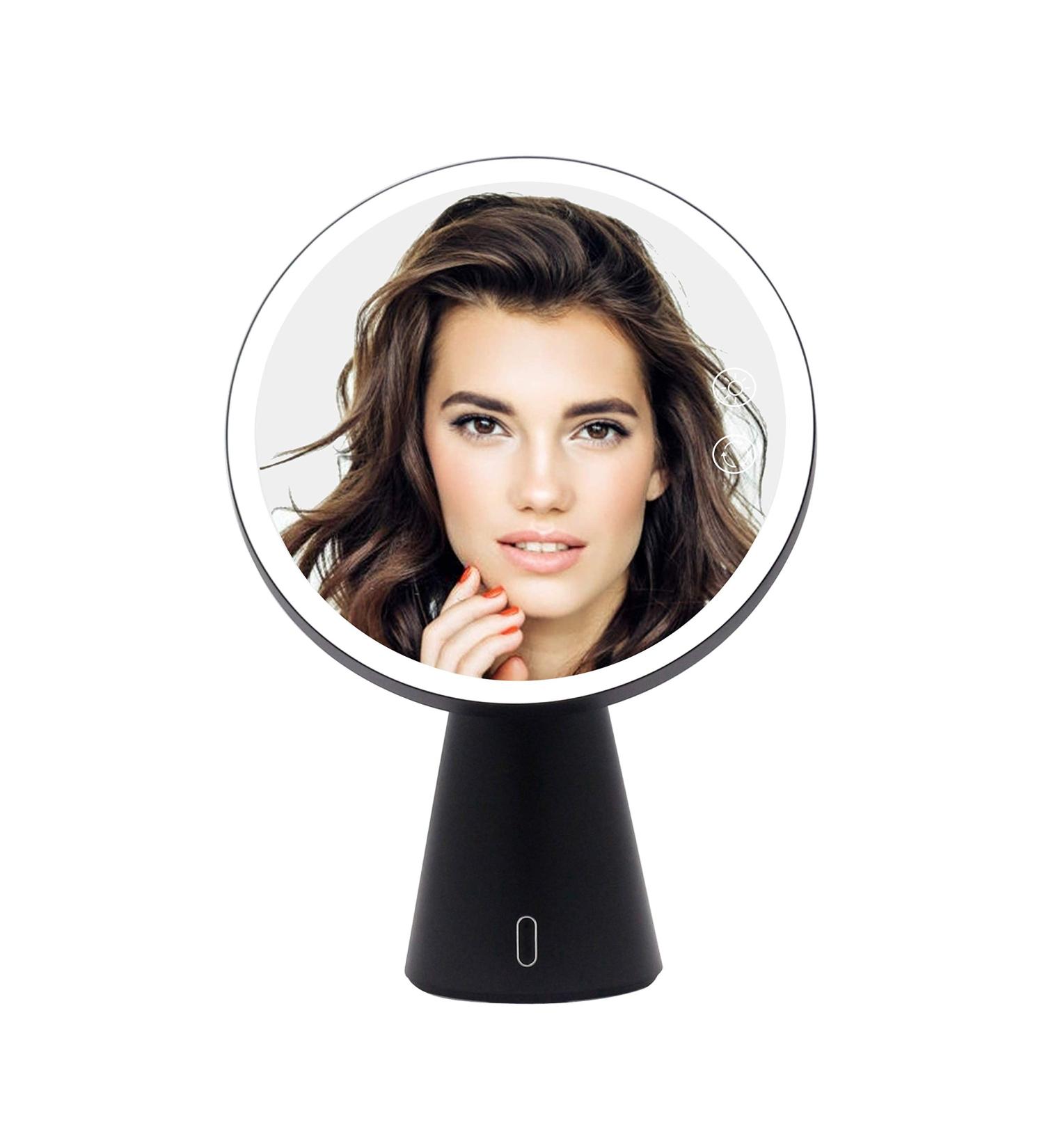 Impressions Vanity Luna Lighted Makeup Mirror - LED Strip Light, Bluetooth Speaker, 5X Magnifying Mirror - Charcoal - Buy Online on GoSupps.com