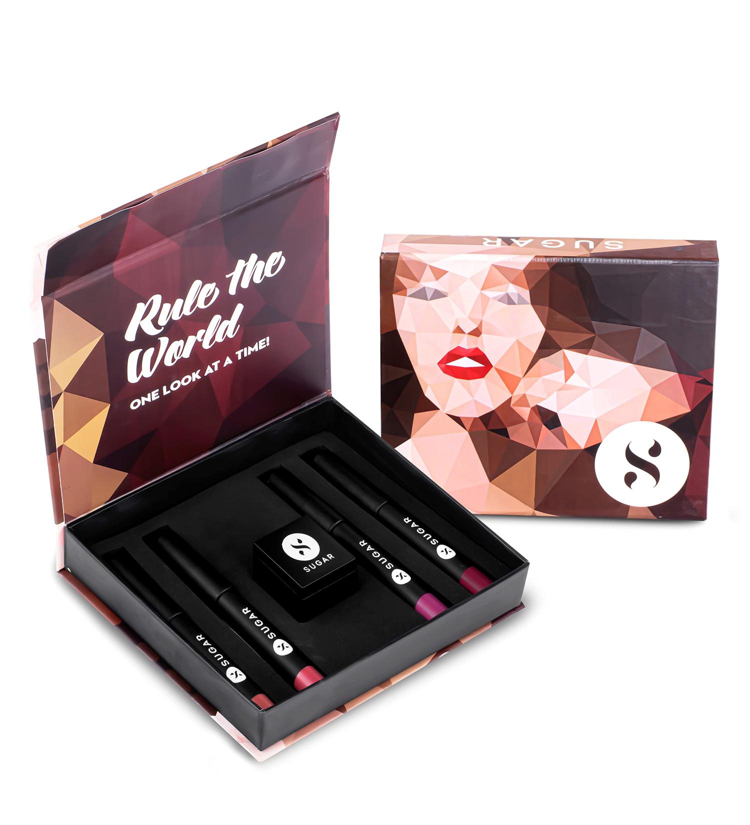 SUGAR Cosmetics Matte As Hell Crayon Lipstick Gift Box - Highly Pigmented Long-Lasting Matte Finish for Bold Looks - Buy Online on GoSupps.com