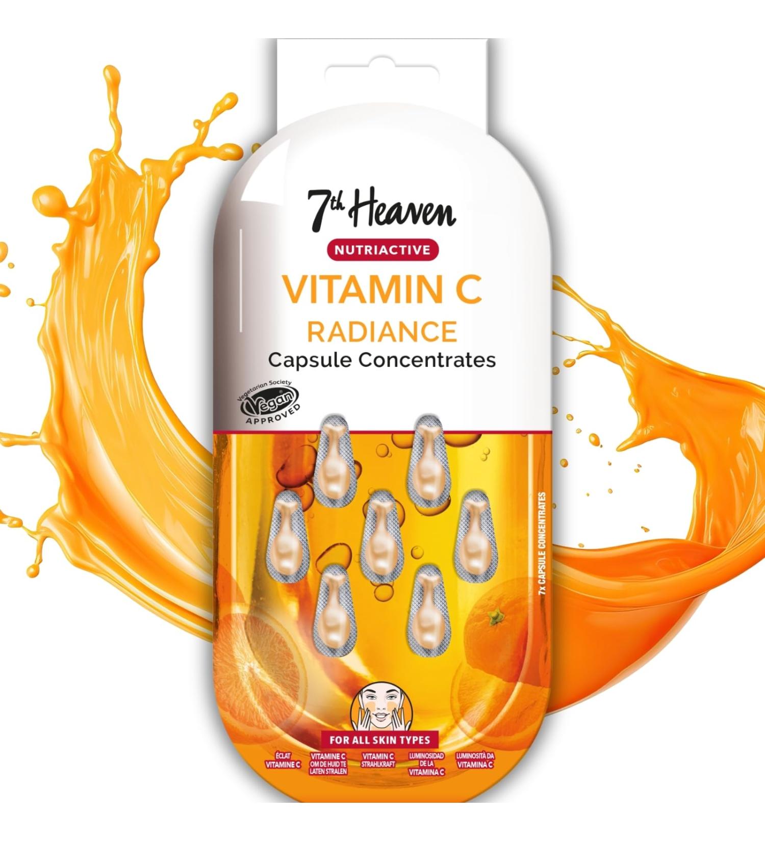 7th Heaven Vitamin C Capsule Concentrates (7 Day Supply). Daily Glow Cream. Brightening Vitamin C Capsules for Face Care (all Skin Types). Vegan Vitamin C Serum for Face - Genuine 7th Heaven Skin Care - Buy Online on GoSupps.com