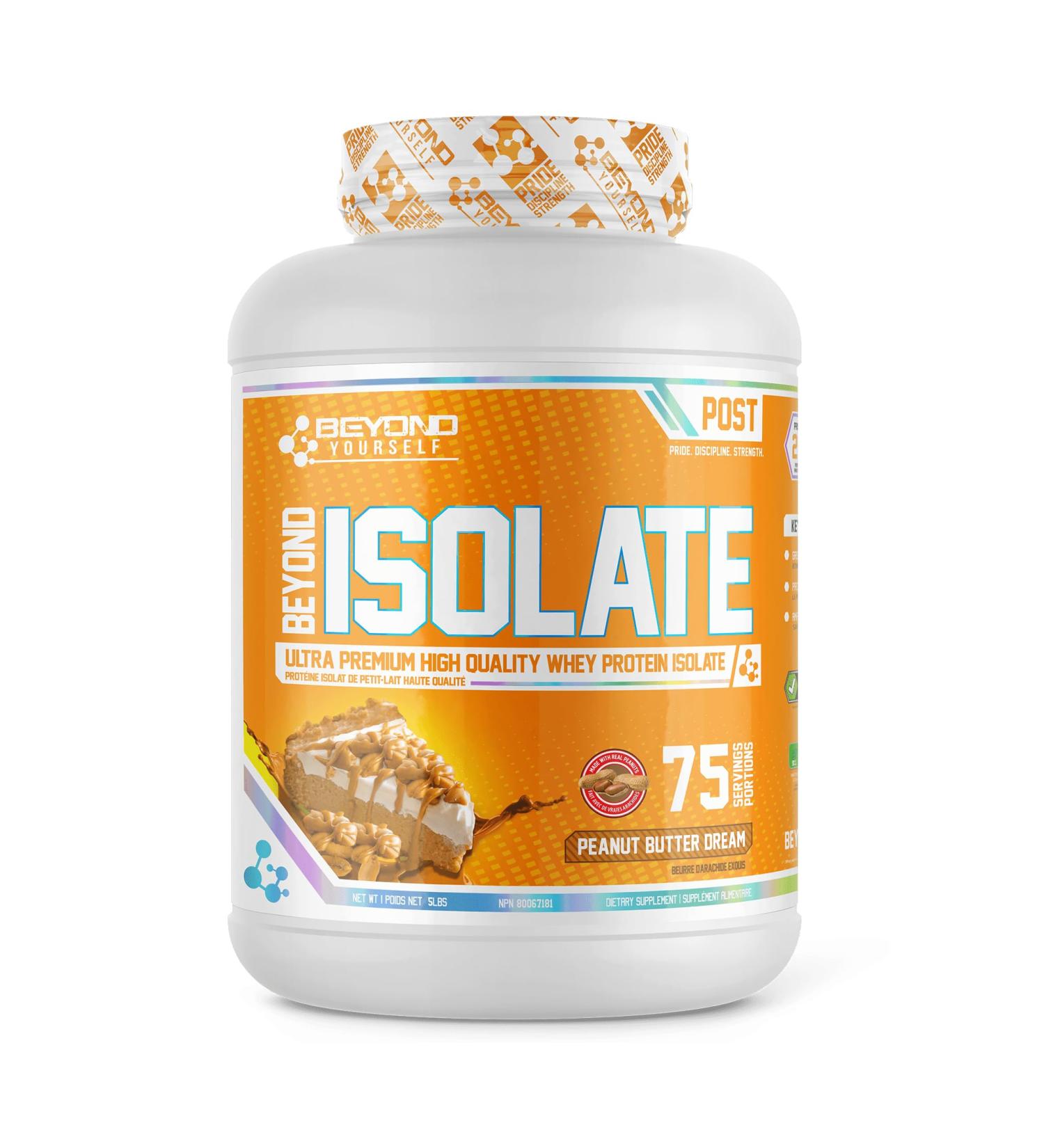 Beyond Yourself - Beyond Isolate Whey Protein | Ultra-Premium Micro-Filtered Fast Absorbing | Sugar-Free Gluten-Free No Artificial Additives or Fillers | Supports Recovery | 5lbs Peanut Butter Dream Peanut Butter Dream 2.26 kg (Pack of 1) - Buy Online on GoSupps.com