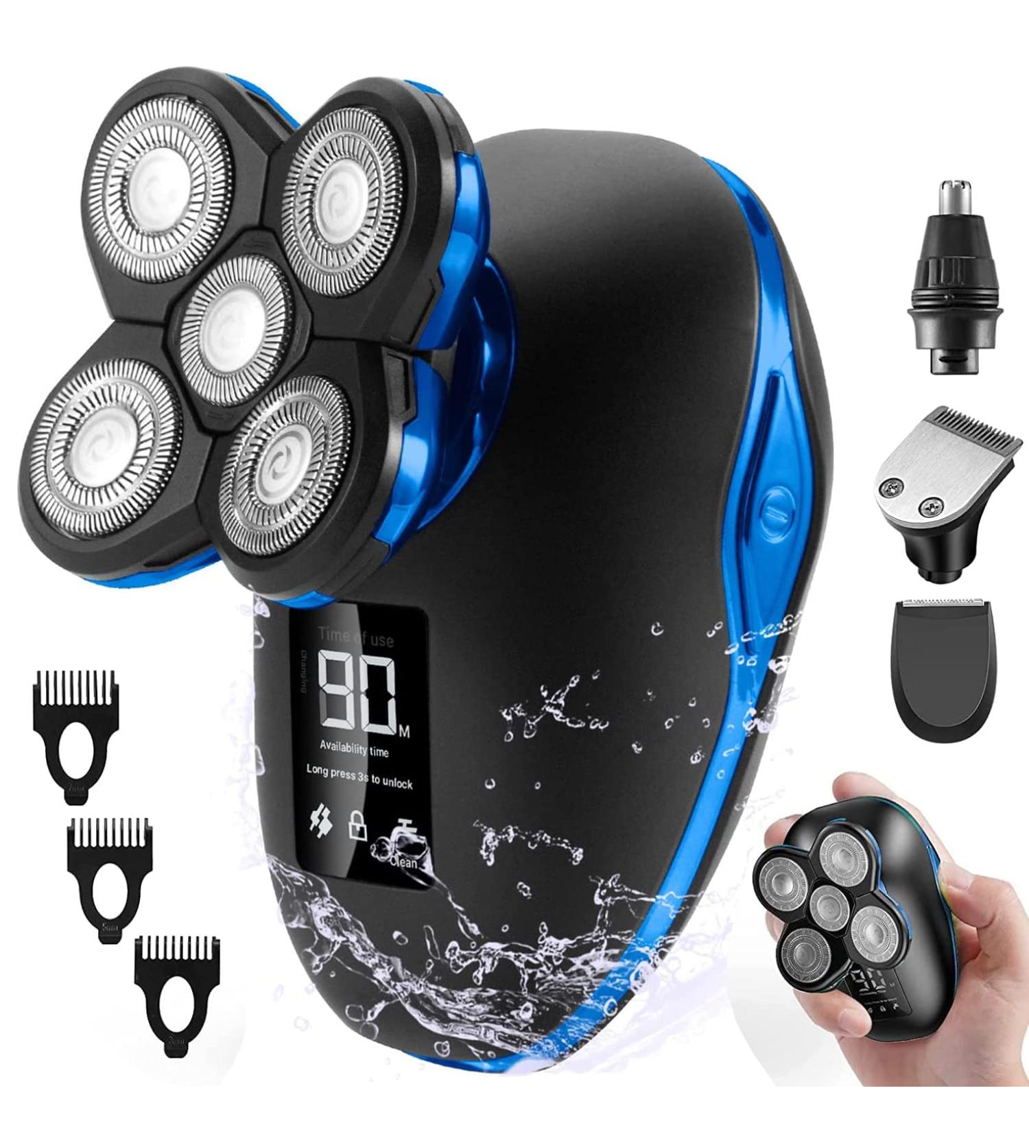 ATEEN Wet/Dry Electric Head Shaver for Men - Rechargeable Grooming Kit with LED Display | Cordless Rotary Shavers for Bald Look - Anti-Pinch Design | Perfect Men's HIMS Gift (Lavender) - Buy Online on GoSupps.com