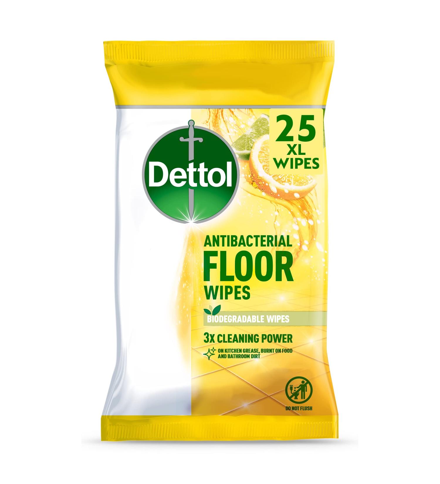 Dettol Lemon and Lime Floor Wipes - 25 Count Pack for Fresh and Clean Floors - Buy Online on GoSupps.com