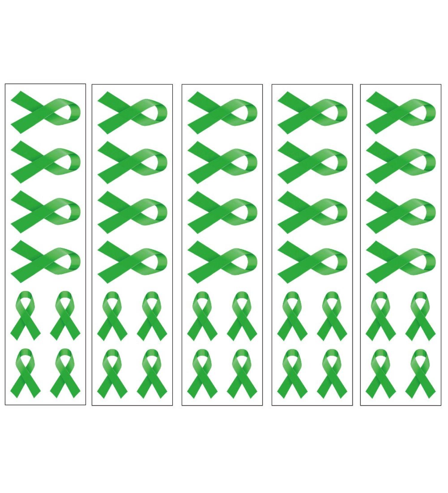 40 Green Ribbon Temporary Tattoos: Mental Health Awareness Tattoo