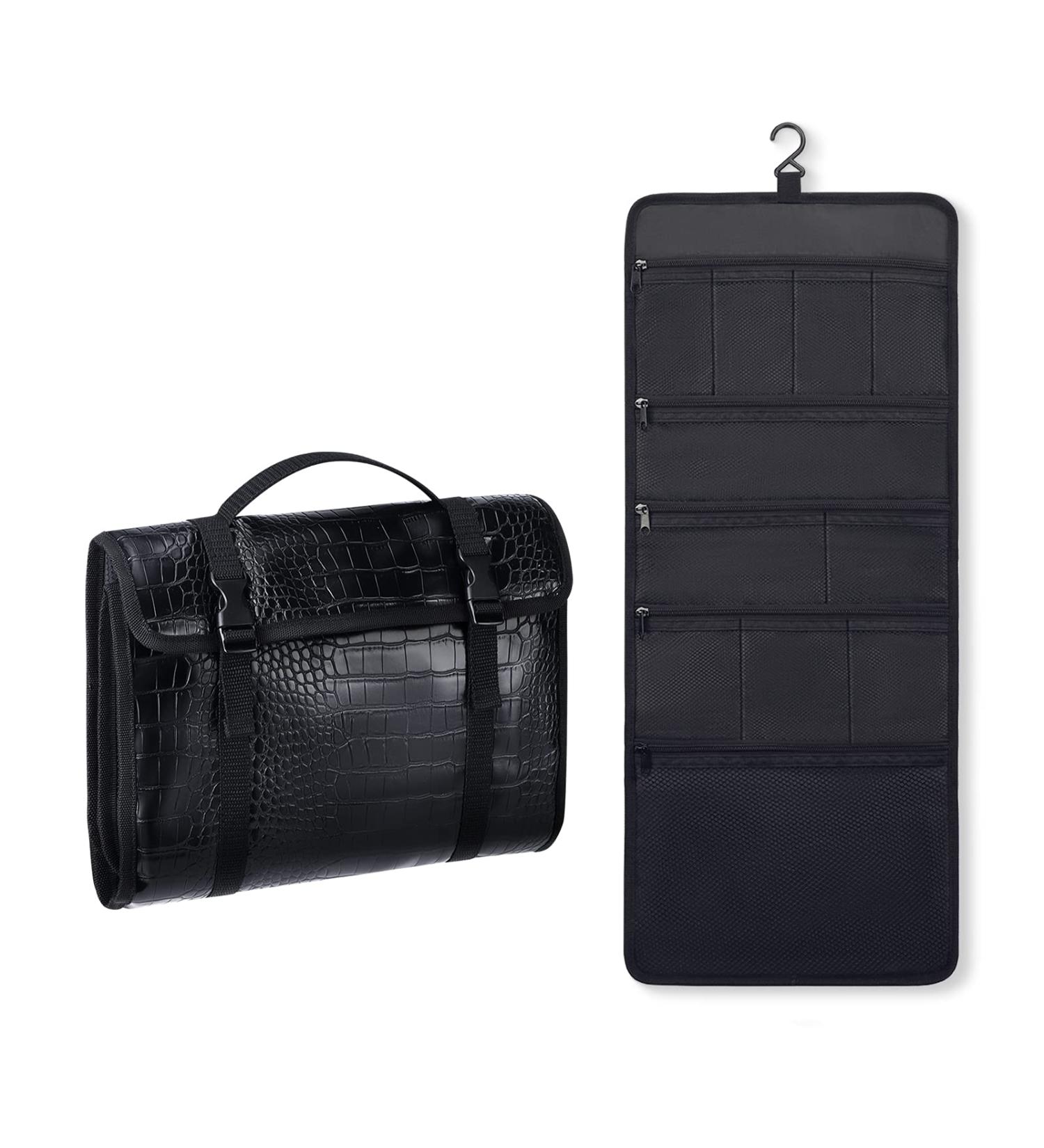 Rempry Hanging Travel Toiletry Bag - Portable Makeup Cosmetic Organizer for Travel - Crocodile Black - Buy Online on GoSupps.com