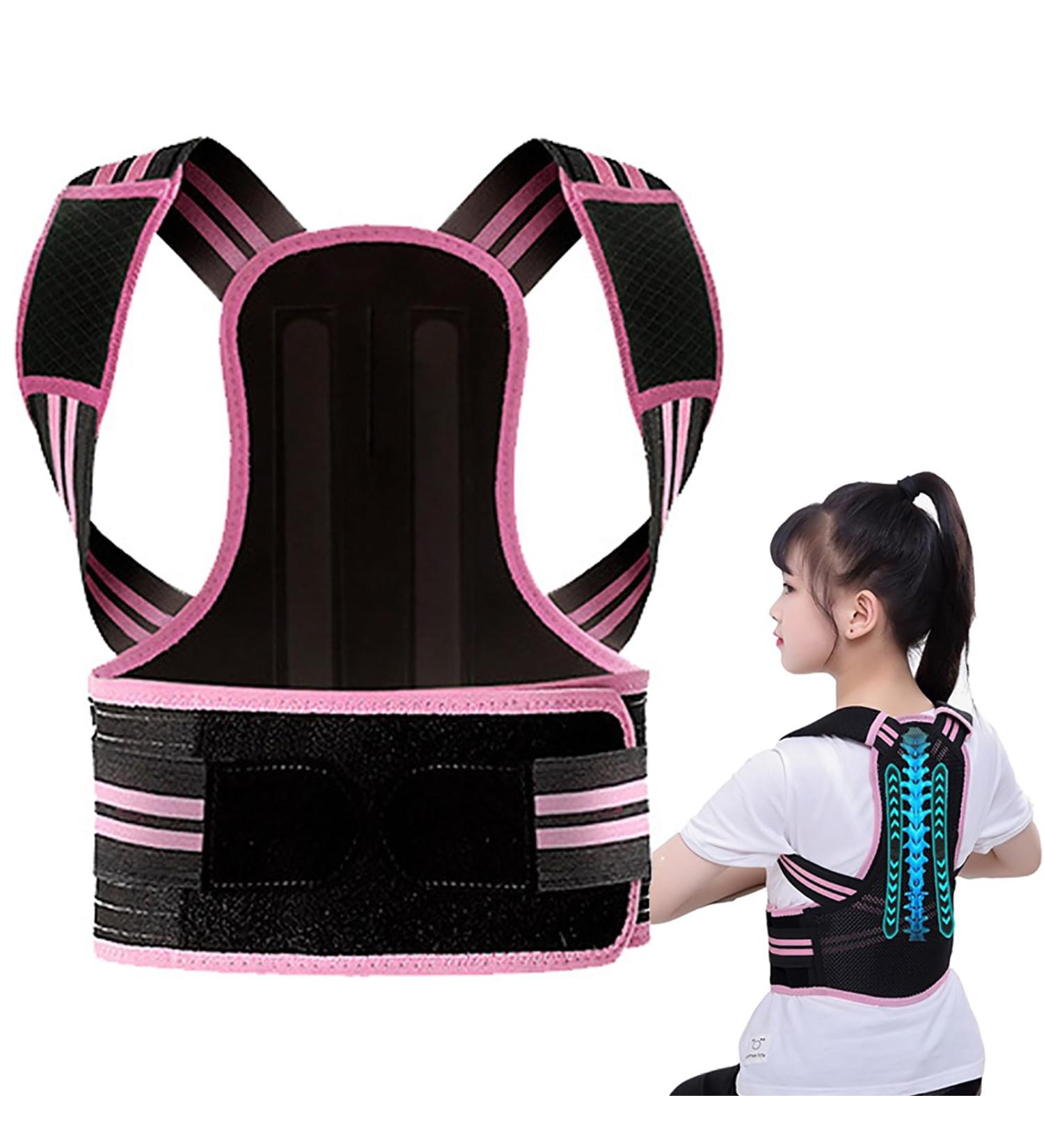 Posture Corrector for Kids and Teens Adjustable Upper Back Brace Posture Corrector with Soft Shoulder Pads and Elastic Belts Hunchback Corrector for Improve Slouching and Humpback Pink X-Small - Buy Online on GoSupps.com