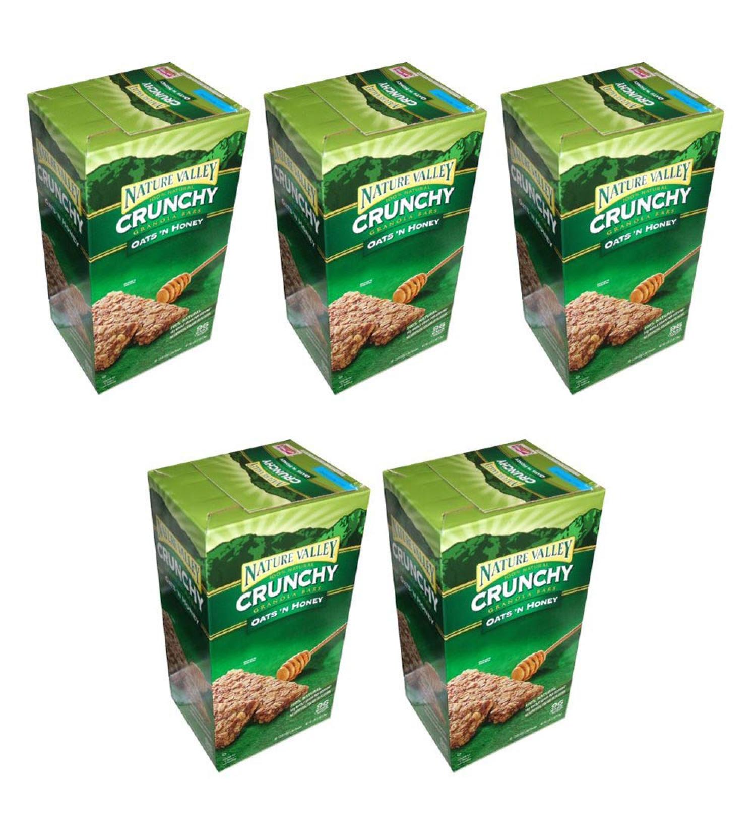 Nature Valley Crunchy Granola Bars Oats 'N Honey 98 Bars (5 Boxes)