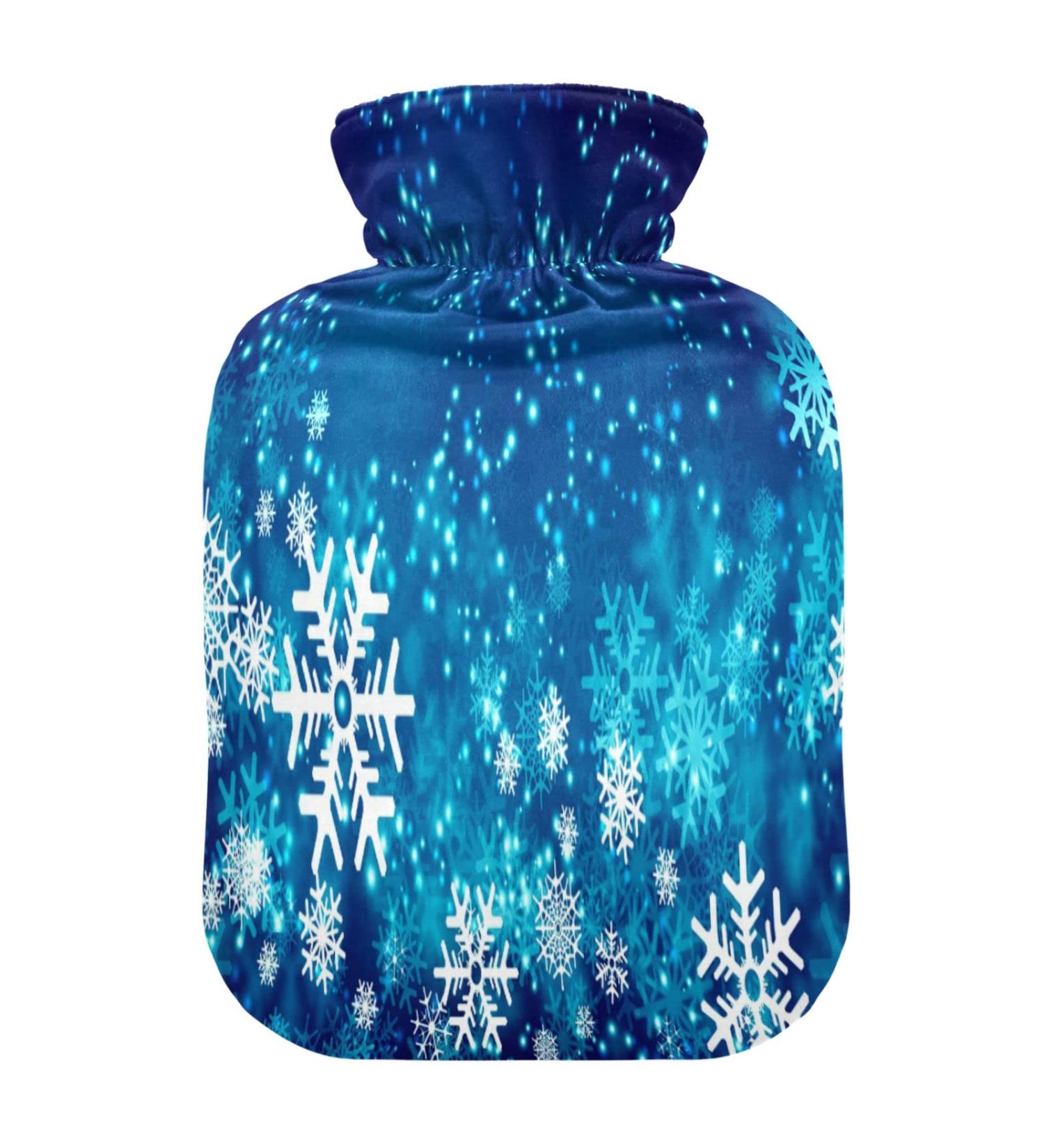 Snowflakes Christmas New Year Heat Bottle - 2L Pain Relief Cushion with Cover for Cramps & Heating - Buy Online on GoSupps.com