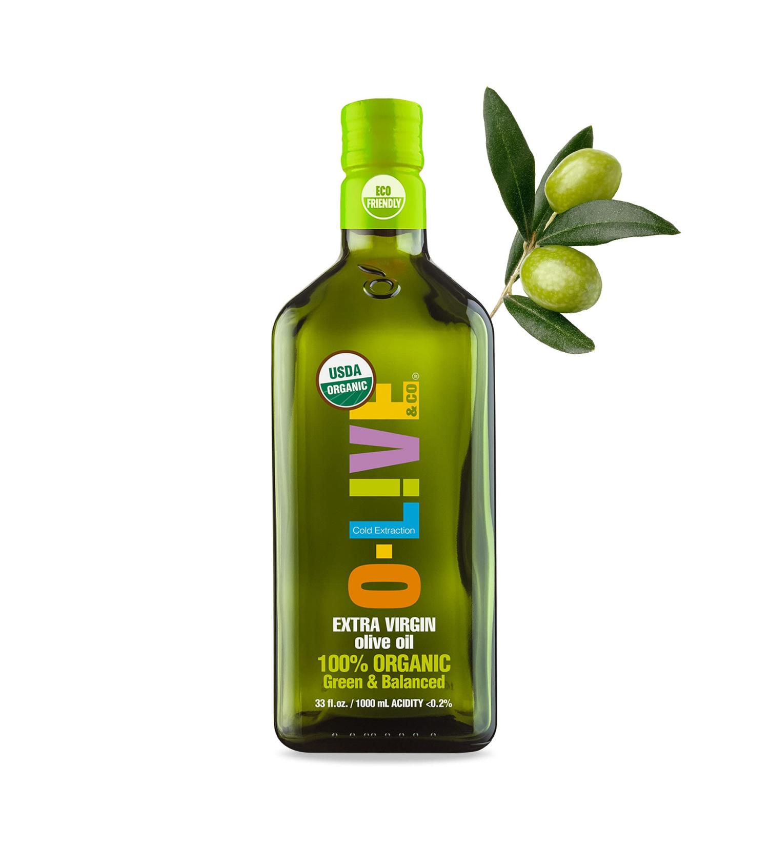 O-Live & Co. 100% Organic Extra Virgin Olive Oil 33fl oz - Cold Pressed Premium Cooking & Salad Dressing Oil - Buy Online on GoSupps.com