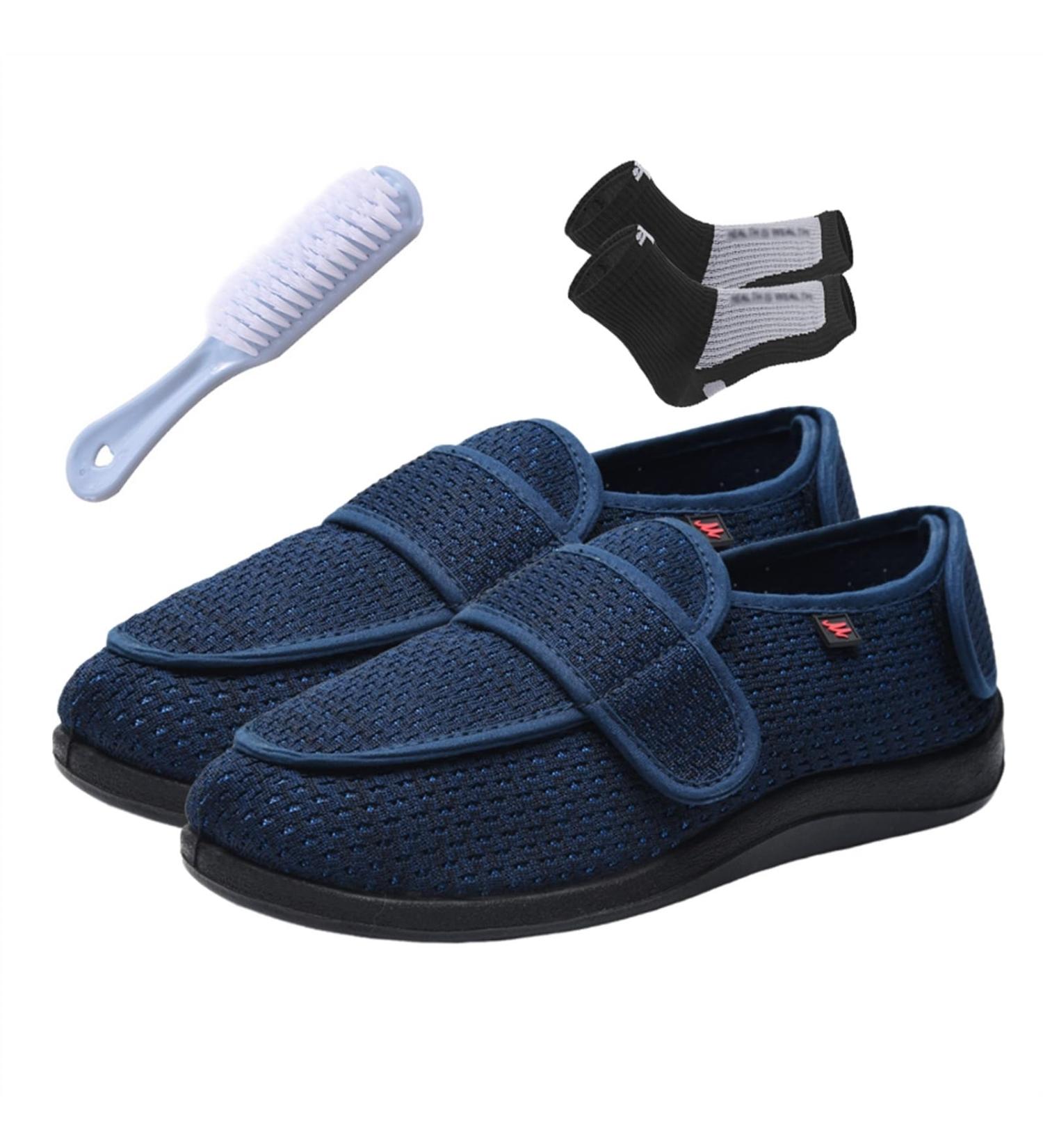 Plus Size Adjustable Breathable Diabetic Shoes for Women - Cozy Orthopedic Footwear for Swollen Feet & Edema - Size 8 Blue - Buy Online on GoSupps.com