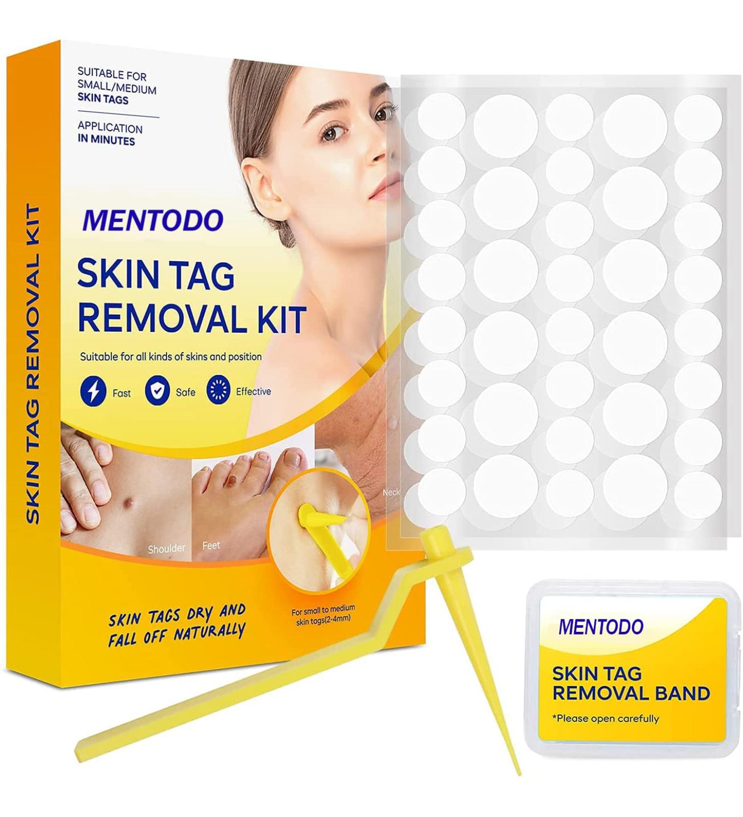 Skin Tag Remover Kit 2 in 1 Safe And Painless Skin Tag Removal Kit with 20 Removal Bands And 72 Skin Tag Repair Patches & Cleansing Wipes - Buy Online on GoSupps.com