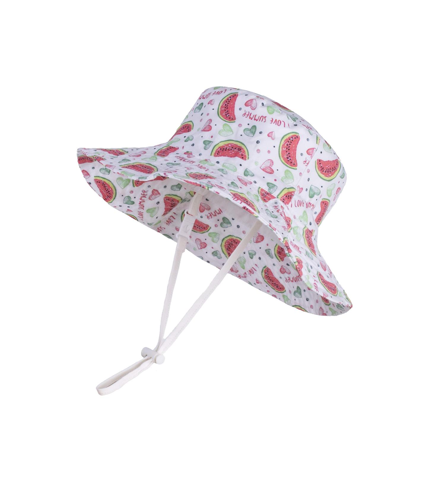 LANGZHEN Baby Girls Sun Protection Hat | Adjustable Wide Brim Toddler Kids Play Hat | Watermelon XL - Buy Online on GoSupps.com