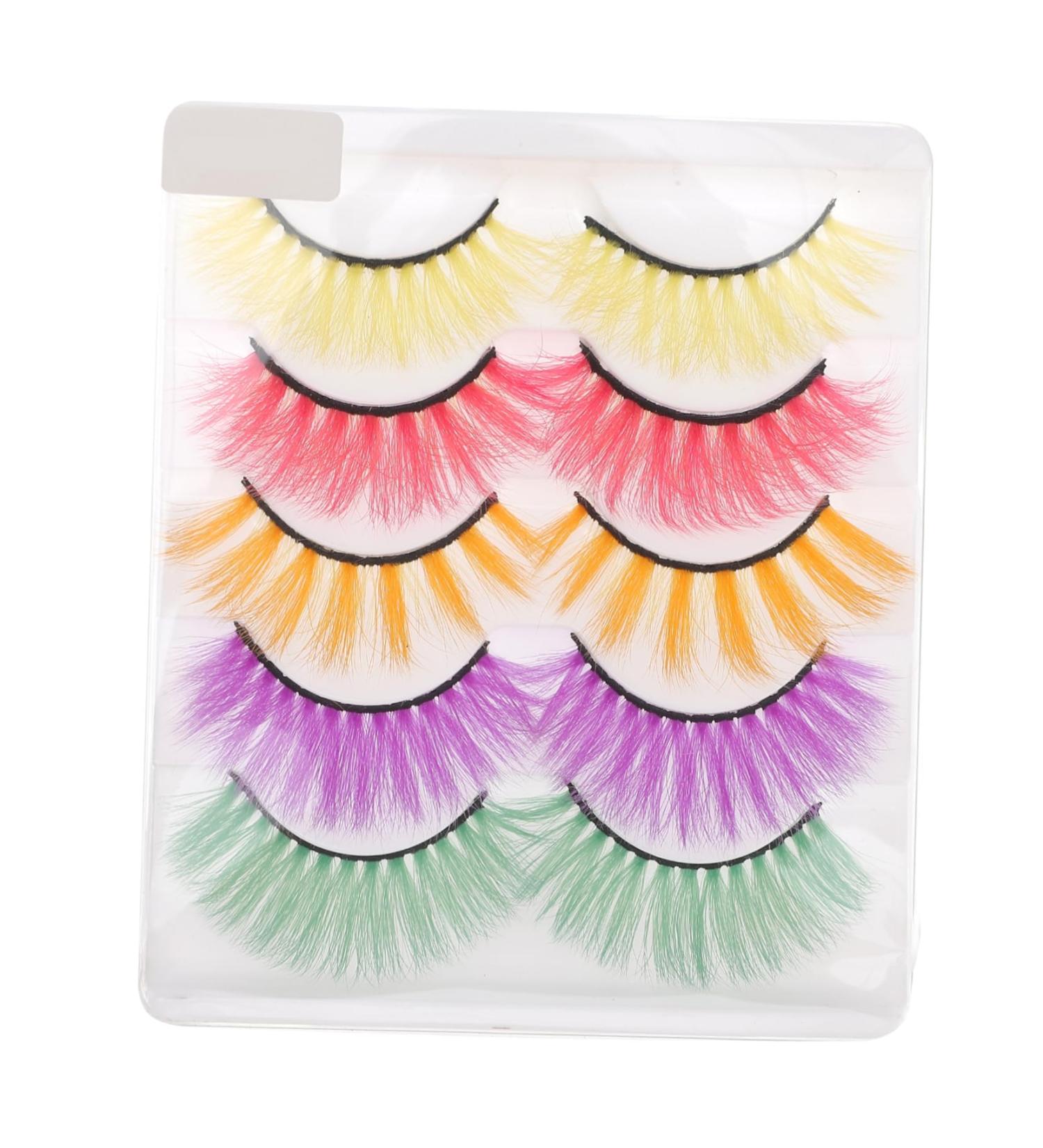 LALAFINA 5 Pairs Colored False Eyelashes Faux Lashes False Eyelashes Extension Permanent Eyelashes Naturals False Lashes Fake Lashes 3d Extend Imitation European and American - Buy Online on GoSupps.com