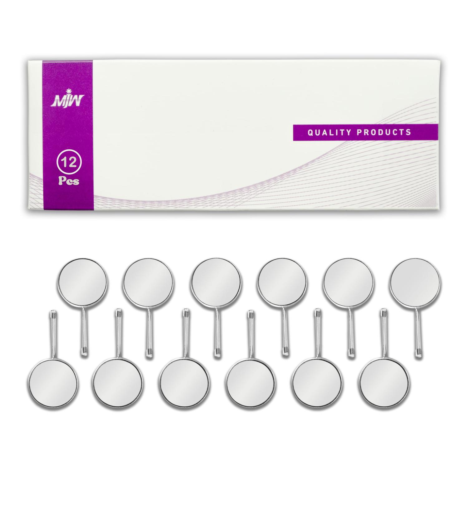 Professional Dental Mirror Attachments - 12 Pack 2.4 cm Stainless Steel Grip Mirrors for Tooth Cleaning & Mouth Hygiene Inspection - Buy Online on GoSupps.com