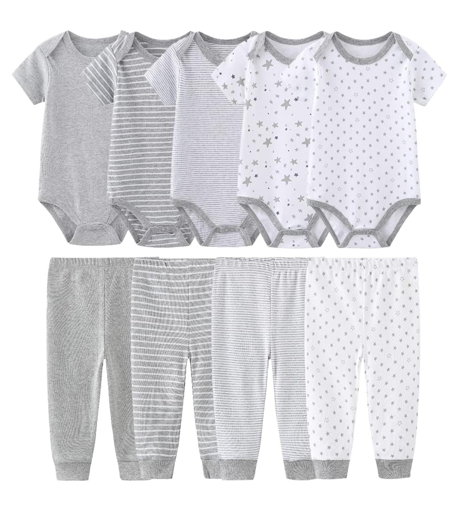MAMIMAKA Baby Bodysuits Onesies & Pants Set | Short Sleeve Layette for Baby Boys & Girls | Size 6-9 Months - Buy Online on GoSupps.com