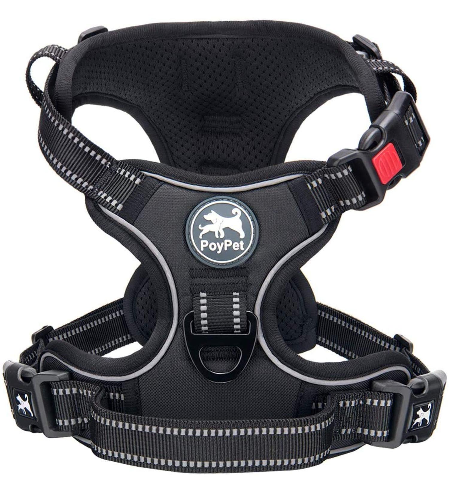 POPOT No Pull Dog Harness - Reflective Pet Vest for Dogs XL Black - Ideal for Training Walking & Running - Buy Online on GoSupps.com