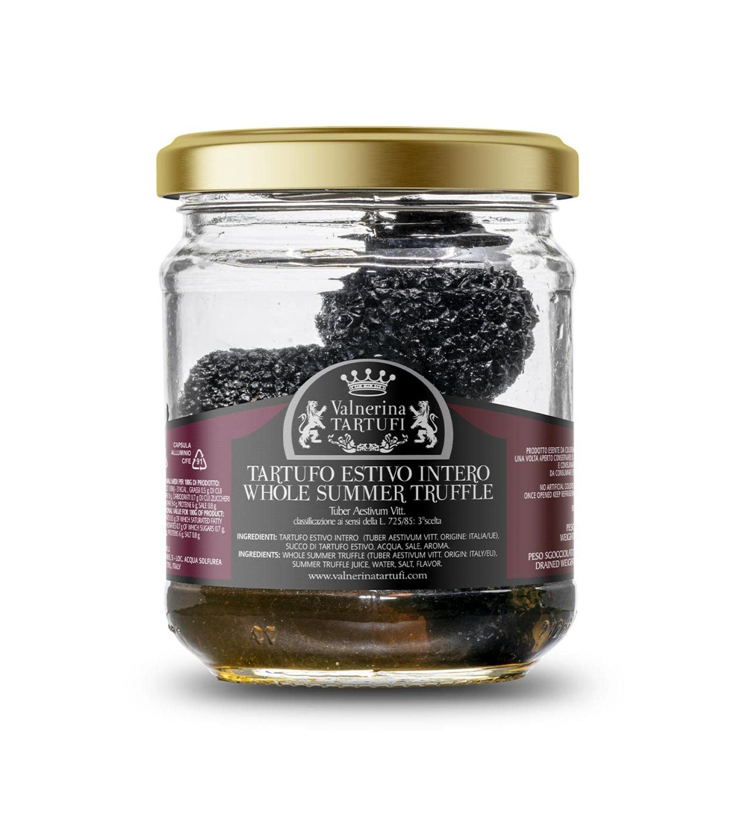 Valnerina Tartufi Whole Black Summer Truffle | Natural Artisanal & Italian Preserved in Your Own Juice | 200 Gr Jar. - Buy Online on GoSupps.com