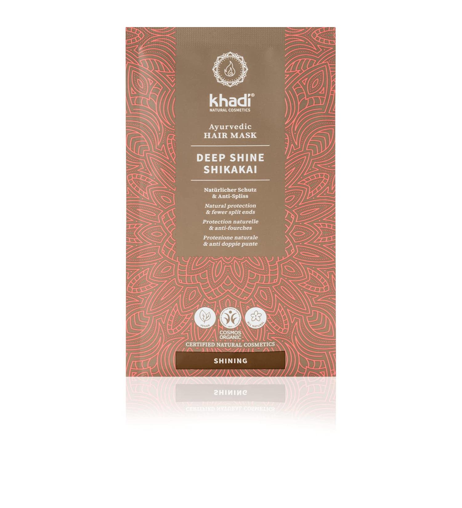 Khadi Deep Shine Shikakai Ayurvedic Hair Mask - 100% Natural Vegan Sulfate-Free for Radiant Shine & Smooth Protection (50g) - Buy Online on GoSupps.com