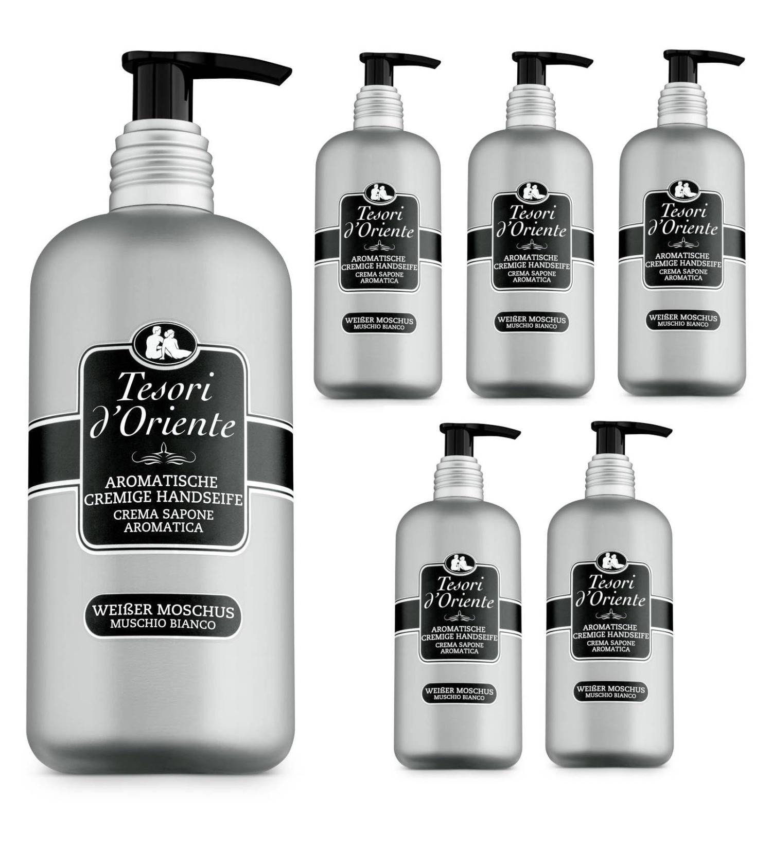  Tesori d'Oriente TESORI D'ORIENTE White Musk Cream Soap 6 x 300 ml Aromatic Liquid Hand Soap Wellness Rituals for Body and Senses - Buy Online on GoSupps.com