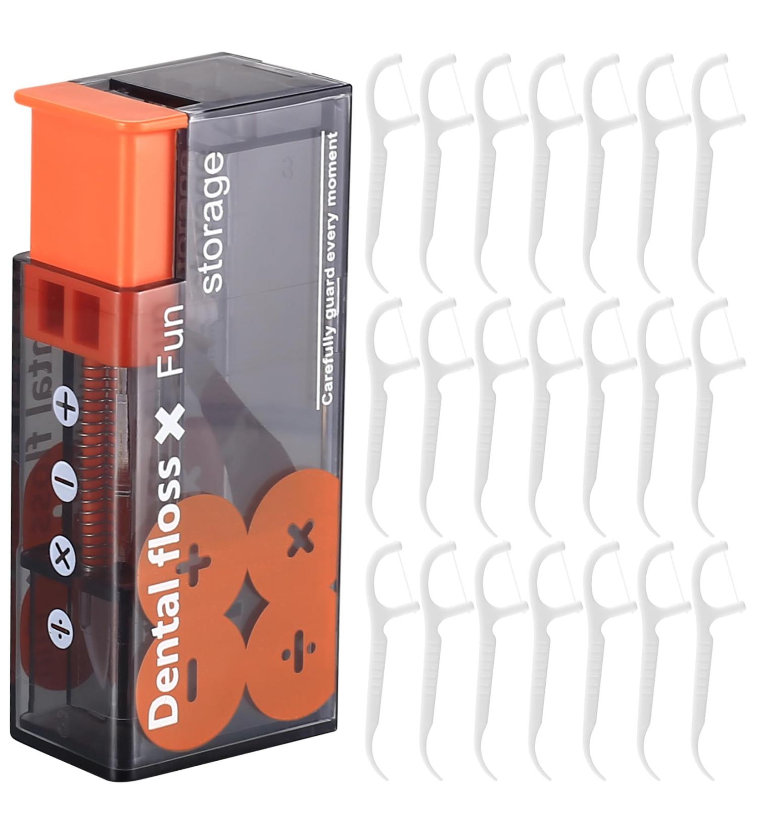 Portable Dental Floss Donor - Automatic Tooth Floss Holder & 100 PCS Travel Flap Picks with Refillable Organizer - Ideal for On-the-Go Dental Care - Buy Online on GoSupps.com
