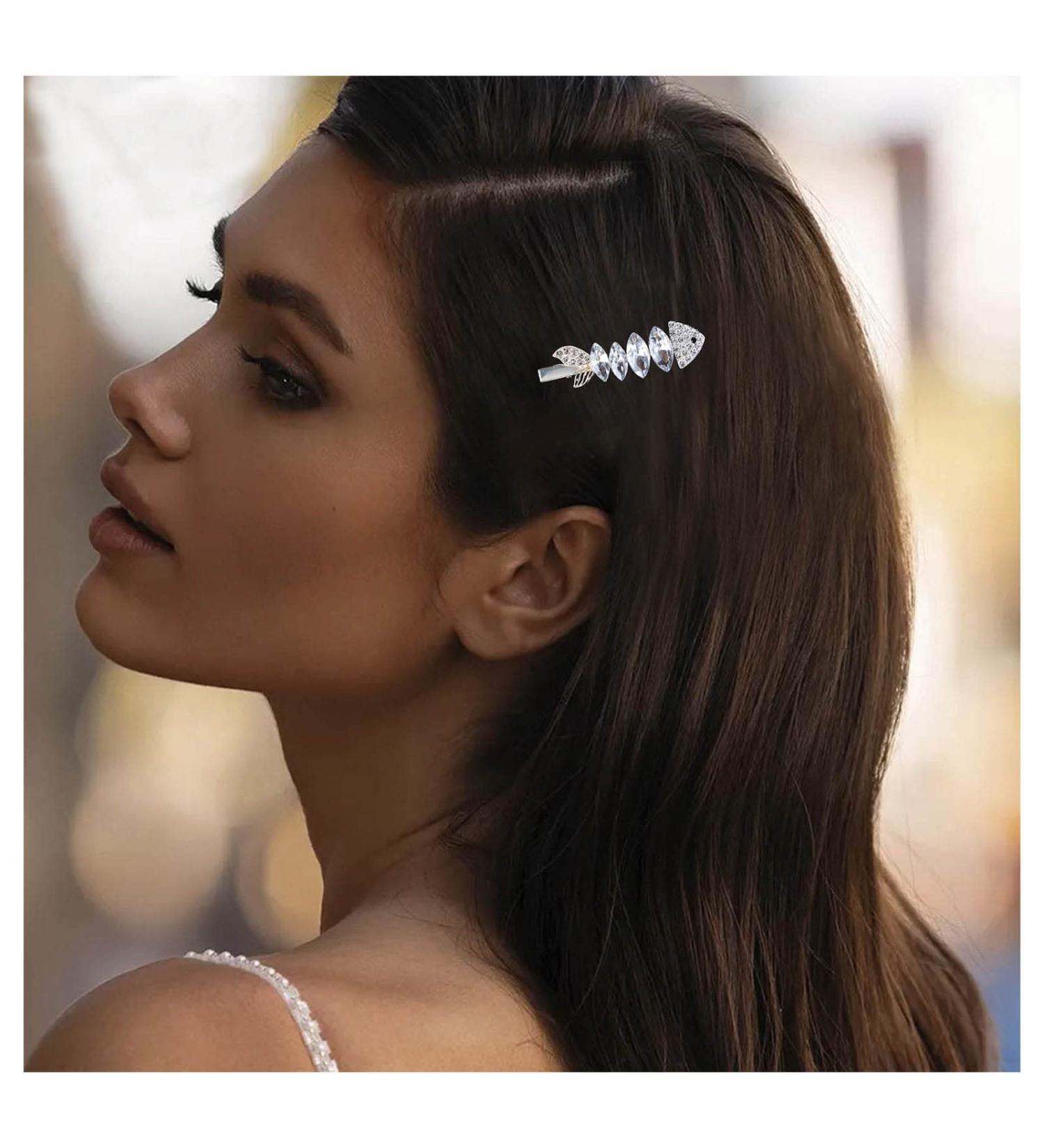 Inilbran Boho Crystal Hair Clip Gold Rhinestone Wedding Hair Clips Barrettes Vintage Crystal Hairpin Barrette Shiny CZ Hair Pins Hair Clip Decorative Headpiece Crystal Wedding - Buy Online on GoSupps.com