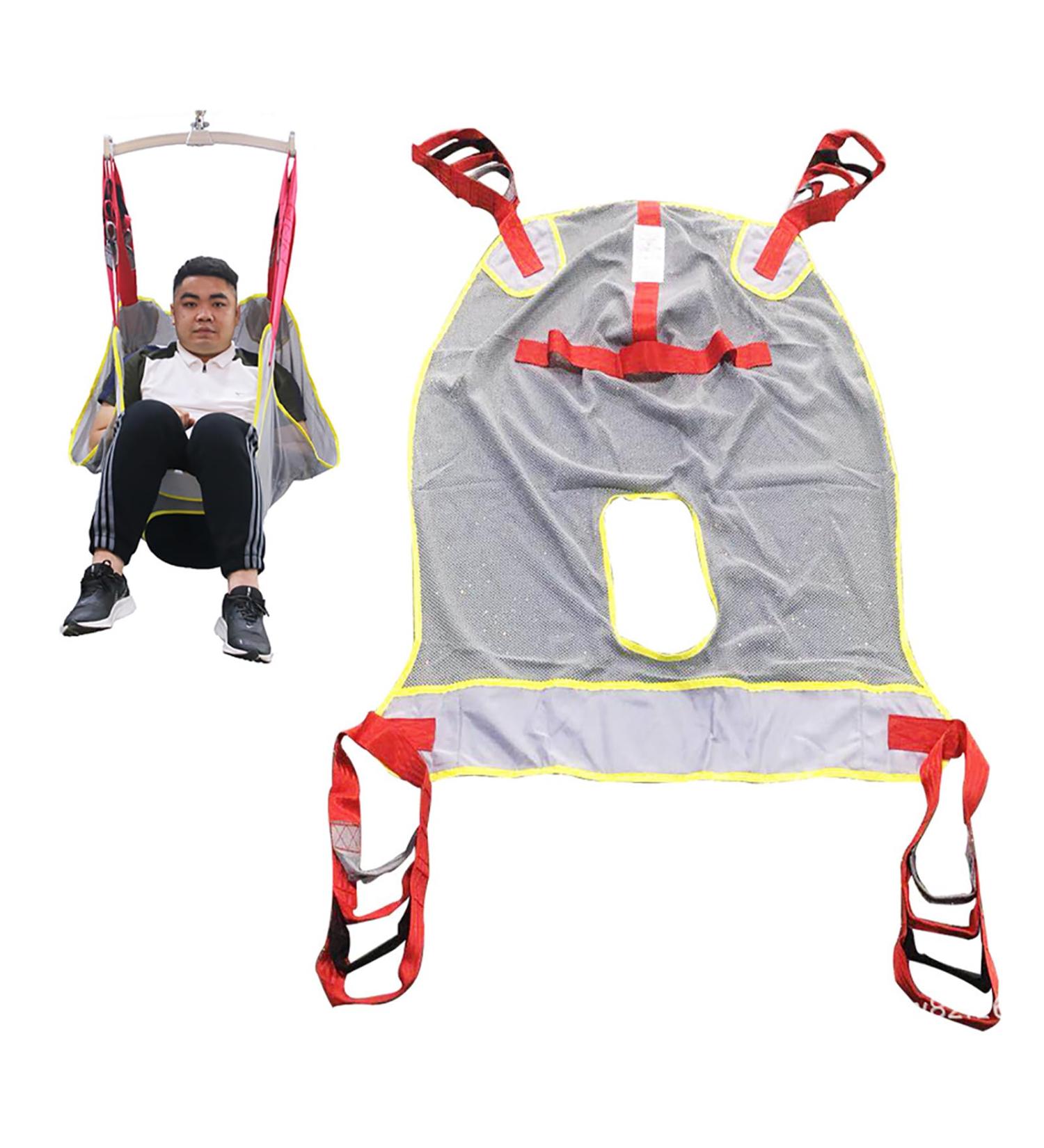 Patient Lift Sling Full Body Patient Lift Belt with 3 Additional Backed Handles and Hole Sling Height Adjustable and 500lb Load Easy-Cleaning Material for Disabled Bedridden Elder - Buy Online on GoSupps.com