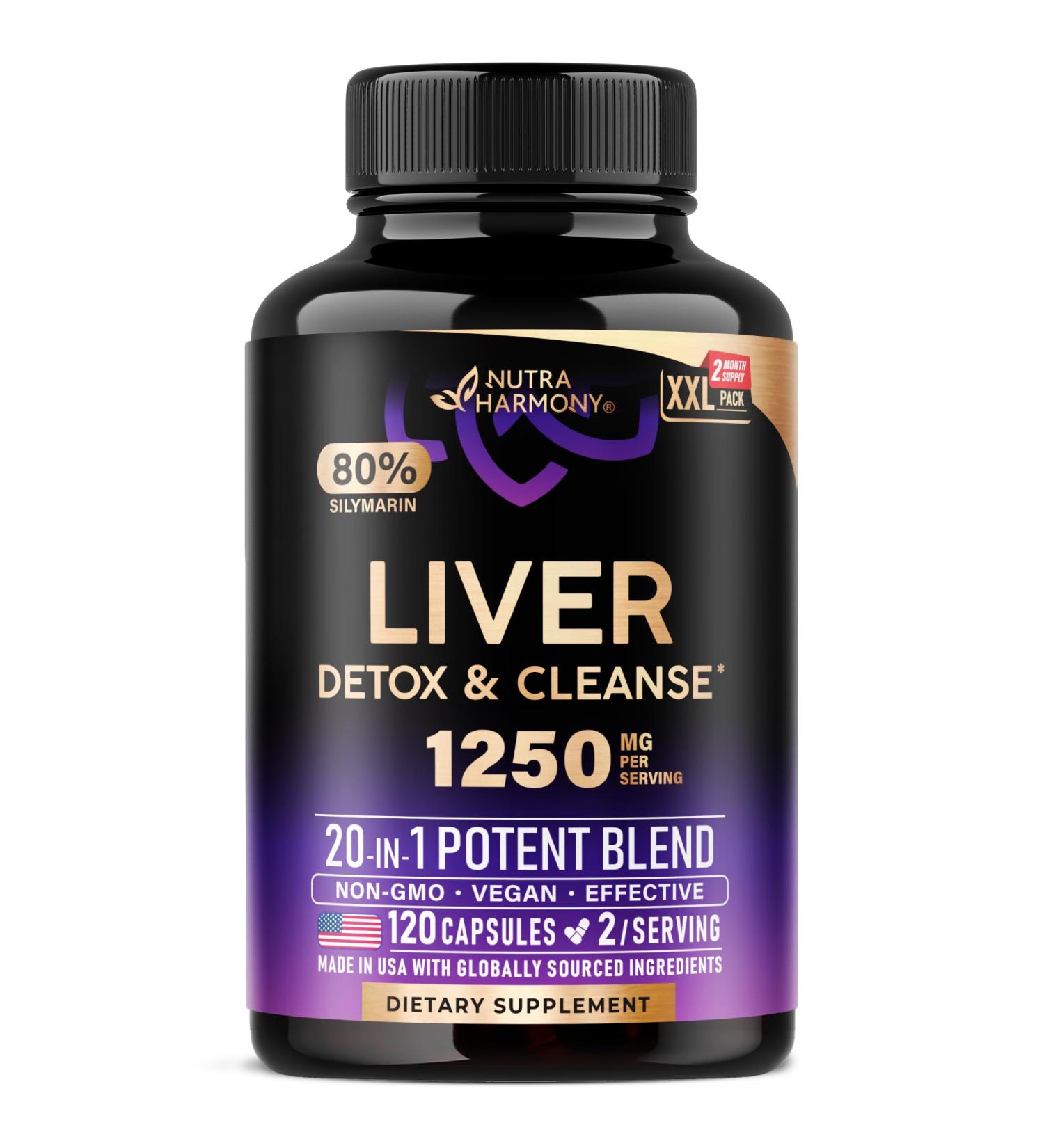 Liver Cleanse Detox & Repair - Milk Thistle | Dandelion | Artichoke | TUDCA | Glutathione & NAC - Effective Liver Health Supplement | 80% Silymarin - Laboratory Tested, Vegan - Made in USA 120 Caps 120 Count - Buy Online on GoSupps.com
