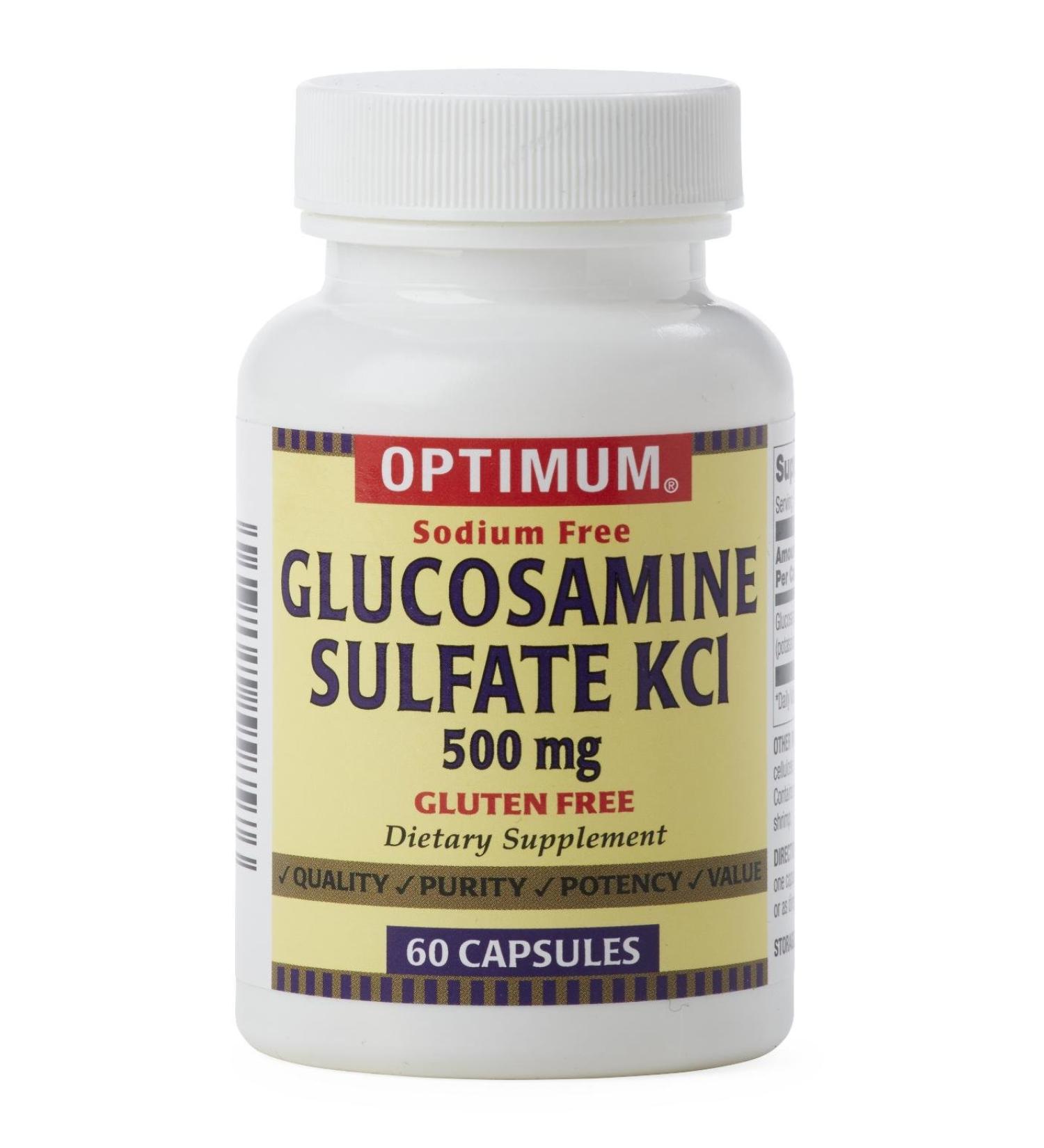 Optimum Glucosamine Sulfate KCI 500mg 60 Capsules Each (Pack of 7)