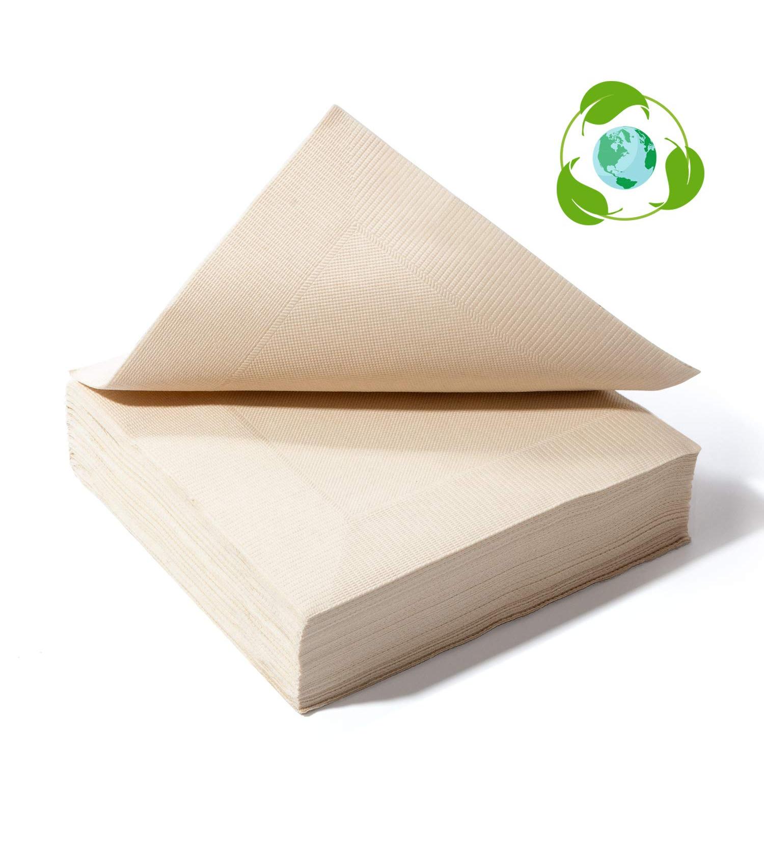 50 PCS Recycled Post-Consumer Compostable Eco Lunch Napkins - Disposable Dinner Napkin - Buy Online on GoSupps.com