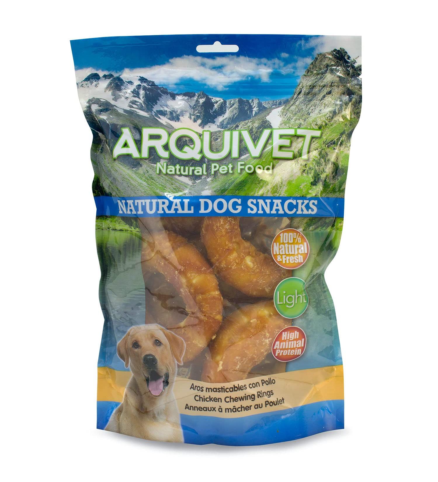 ARQUIVET Chicken Chew Rings. Dog Snacks - 6 units - Rings Donuts Chewable Donuts - Natural Dog Snacks - Dog Treats Prizes Rewards - Buy Online on GoSupps.com