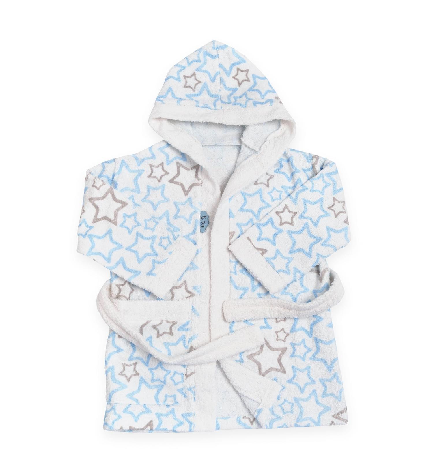Buy Ti Tin Ferry Children's Bathrobe - 100% Cotton Blue with Star Print | Ideal for Ages 5-6 (105-116 cm) - Perfect for International Shipping - Buy Online on GoSupps.com