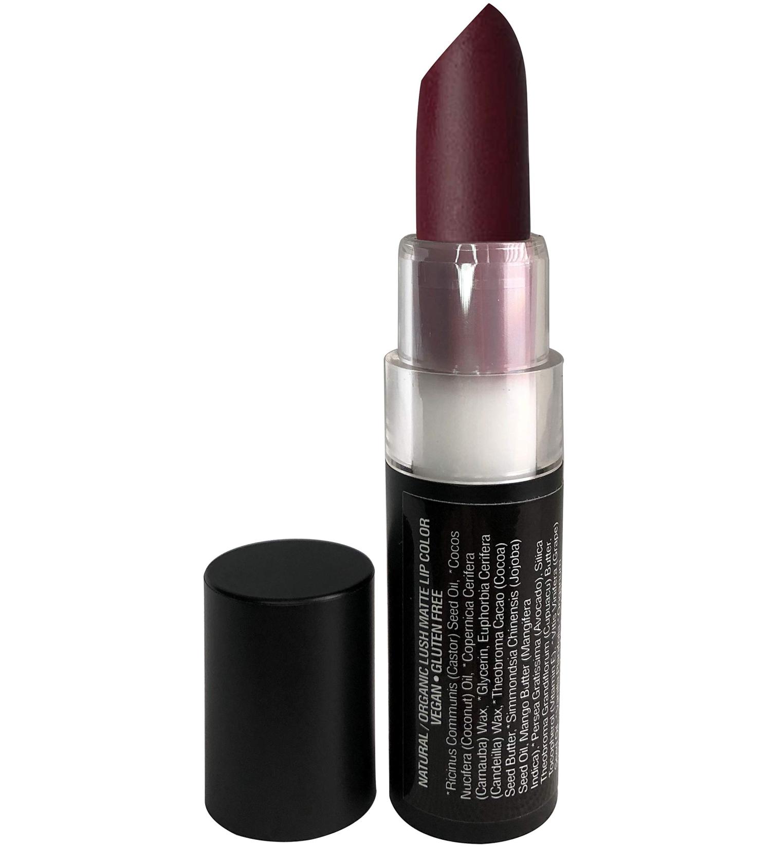 Moms Secret Organic Matte Lipstick - Long Lasting, Vegan, Gluten Free - 0.15 oz (Black Cherry) - Buy Online on GoSupps.com