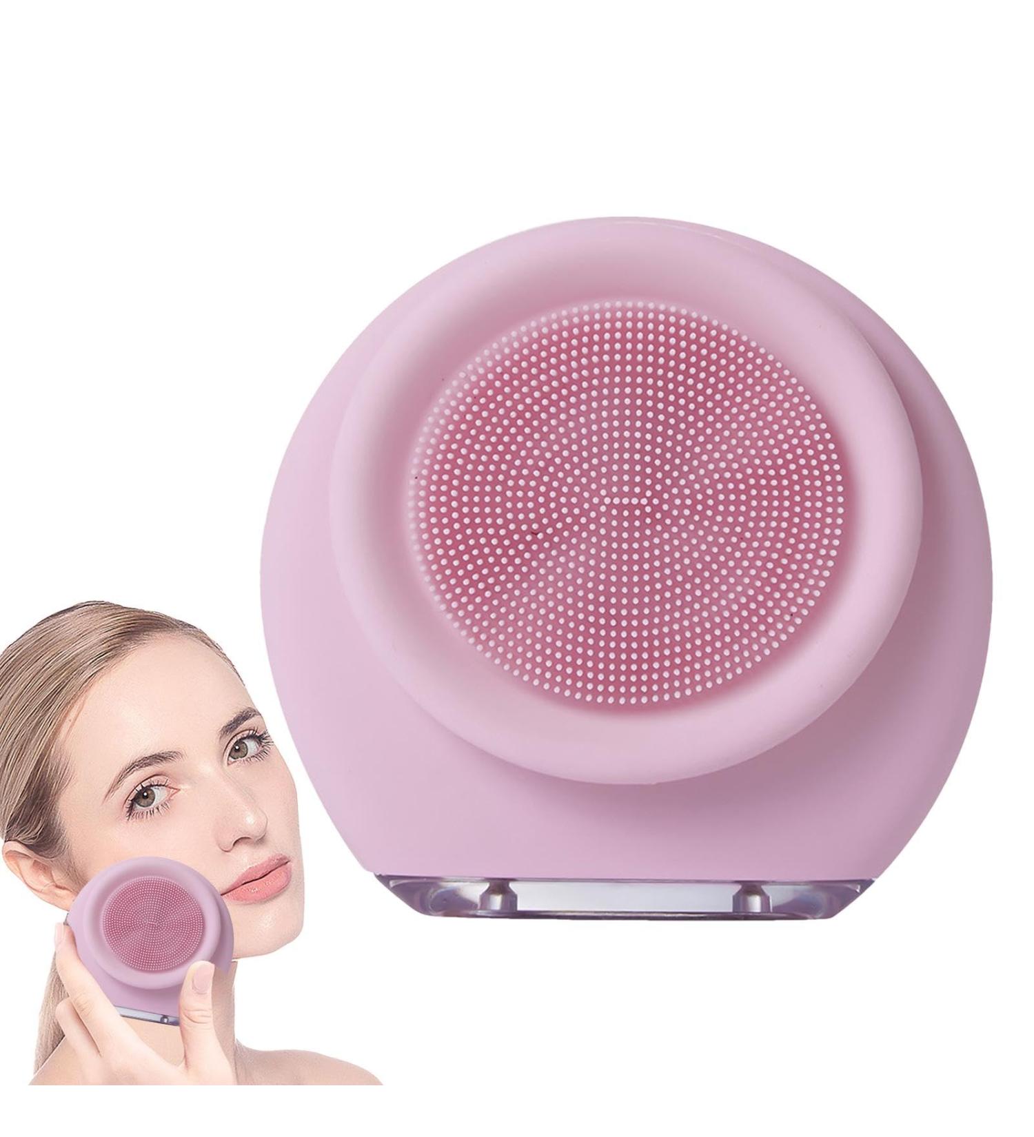 Electric Face Scrubber | Gentle Silic Facial Brush | Waterproof Face Cleansing Brush | Effective Facial Cleanser for Clear Skin | Perfect for Family Birthdays Holiday Gifting Pink - Buy Online on GoSupps.com