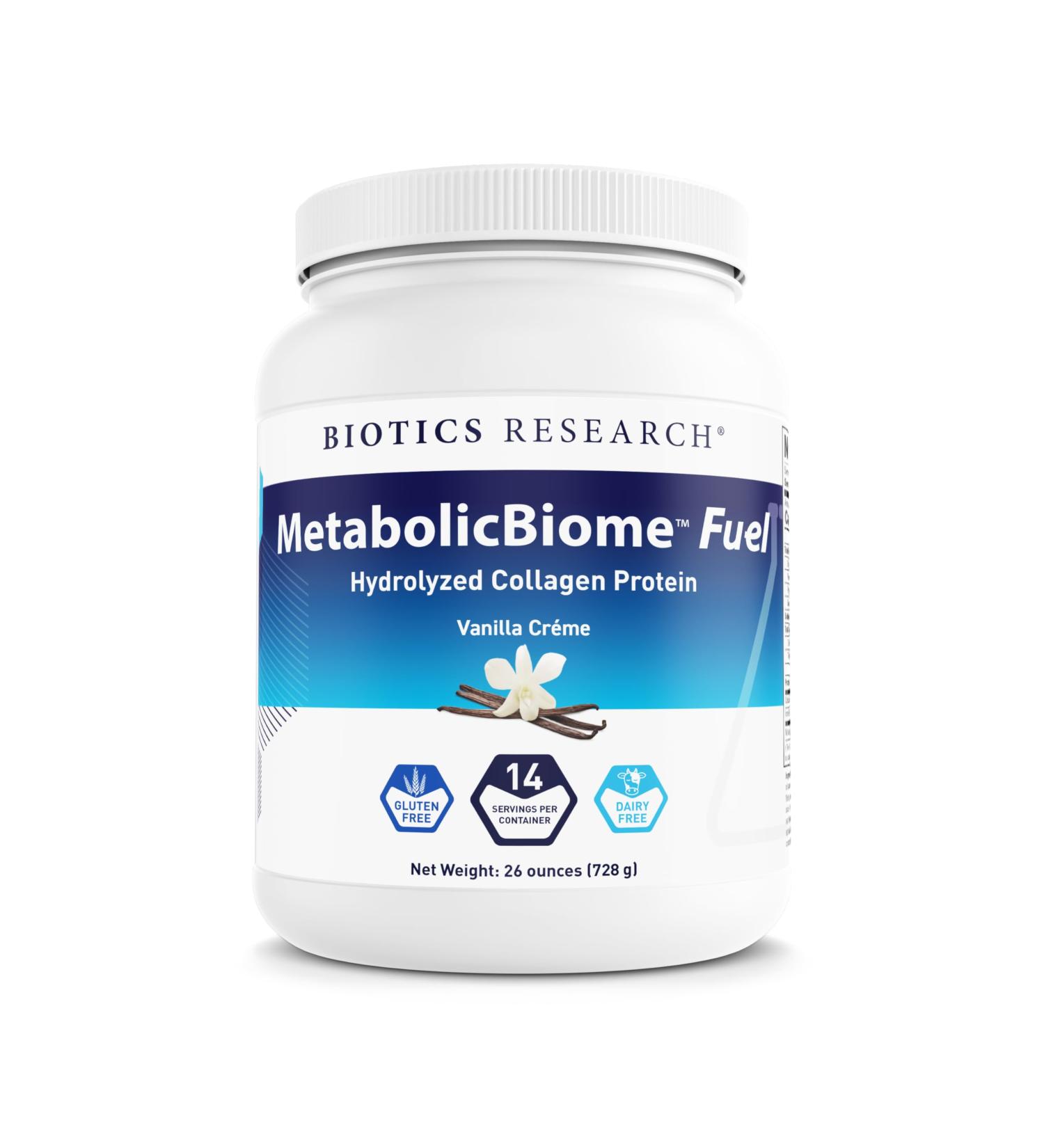 MetabolicBiome Fuel Hydrolyzed Collagen Protein Vanilla - High-Performance Daily Shake 20g Clean Protein 9g Non-grain Fiber 9g Healthy Fats Microbiome Support Allergen-free 14 Servings - Buy Online on GoSupps.com