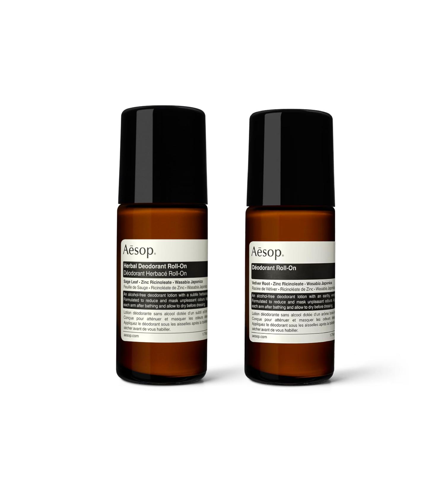 Aesop Roll-On Deodorant Pack of 2 | Alcohol-Free Vegan Herbal & Classic | Paraben-Free & Cruelty-Free Odour Reducer 1.69 oz - Buy Online on GoSupps.com