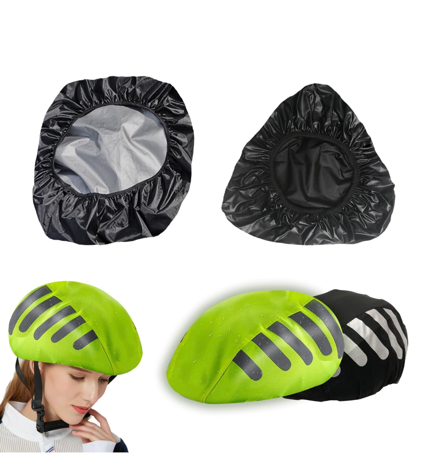 Premium Waterproof Helmet Cover Set - 4-Piece Reflective Rain Protection for Bicycles | Universal Fit with Basket & Saddle Covers - Buy Online on GoSupps.com