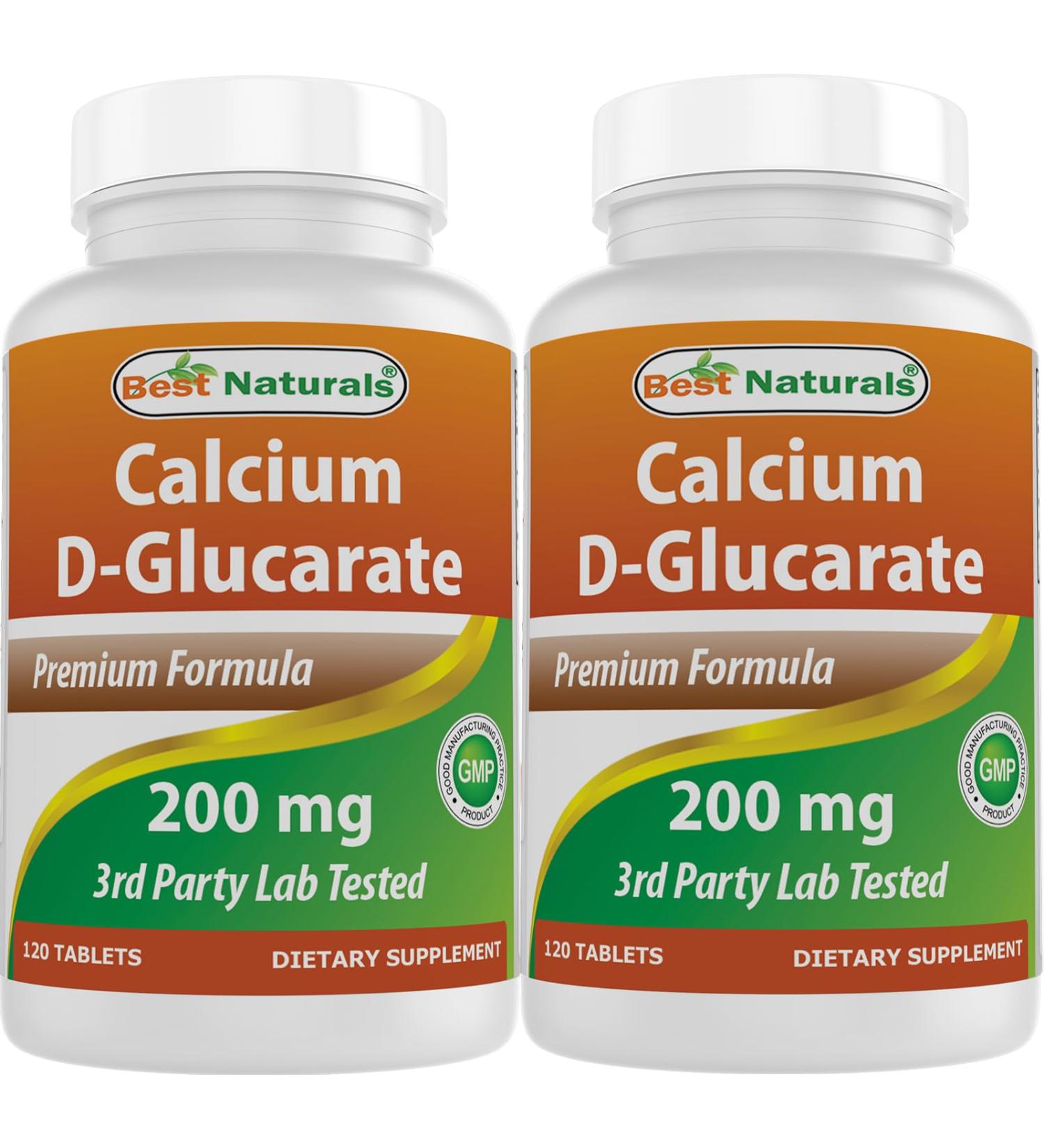 Best Naturals Calcium D-Glucarate 200 mg 120 Tablets (Pack of 2) - Buy Online on GoSupps.com