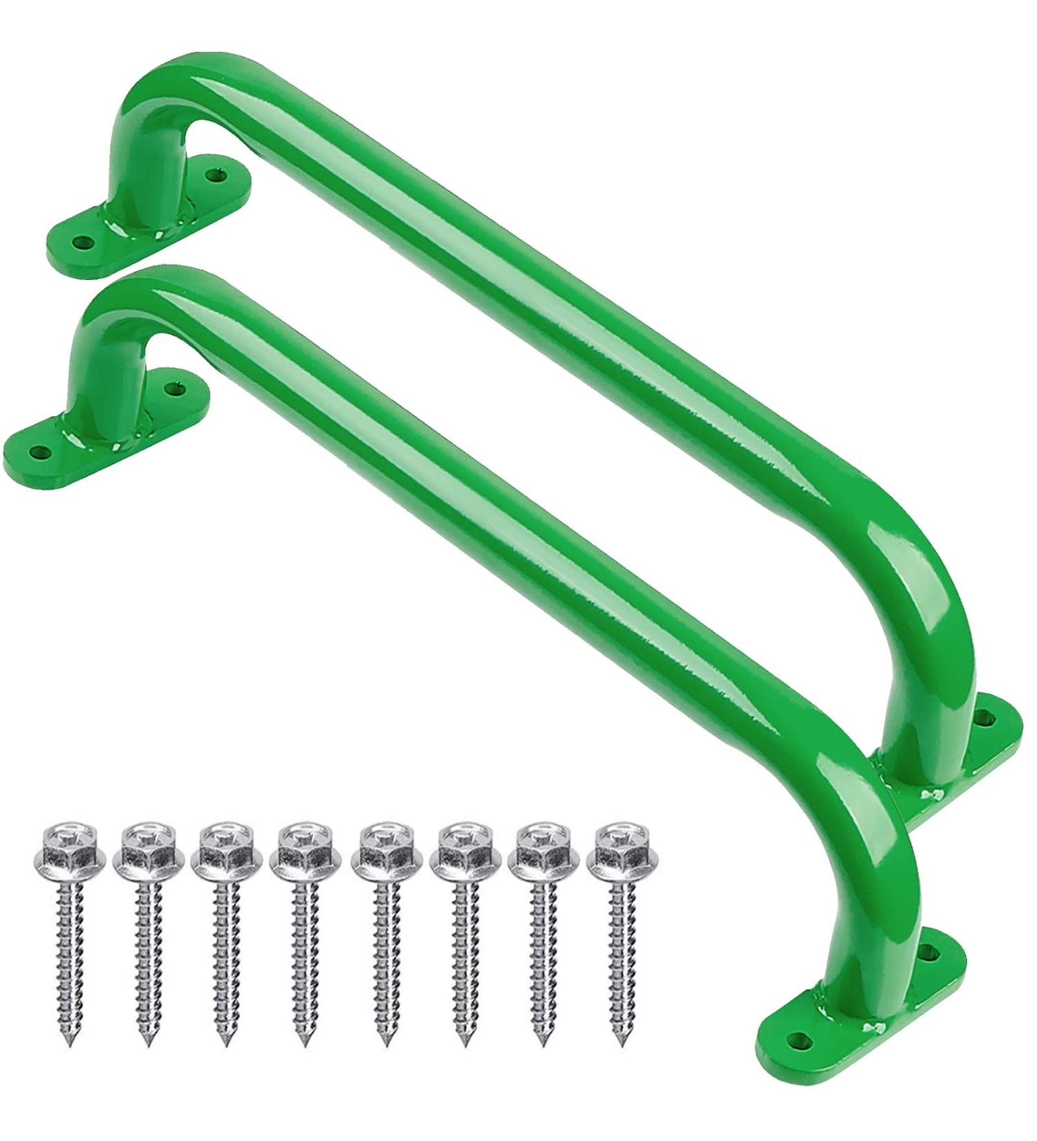 Purife 17.5 Inch Metal Swing Sets Slider Handle Bar Set of 2 - Green Playground Safety Handles | Outdoor Hand Grip Bar for Playhouse, Jungle Gym, Climbing Frame Treehouse - 500LBS | 2 Pack - Buy Online on GoSupps.com