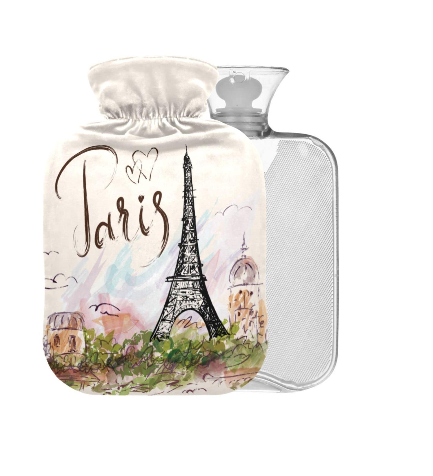 Buy Paris Eiffel Tower Hot Water Bottle - 2L Large Heat Bag for Pain Relief & Cold Therapy - International Shipping Available - Buy Online on GoSupps.com